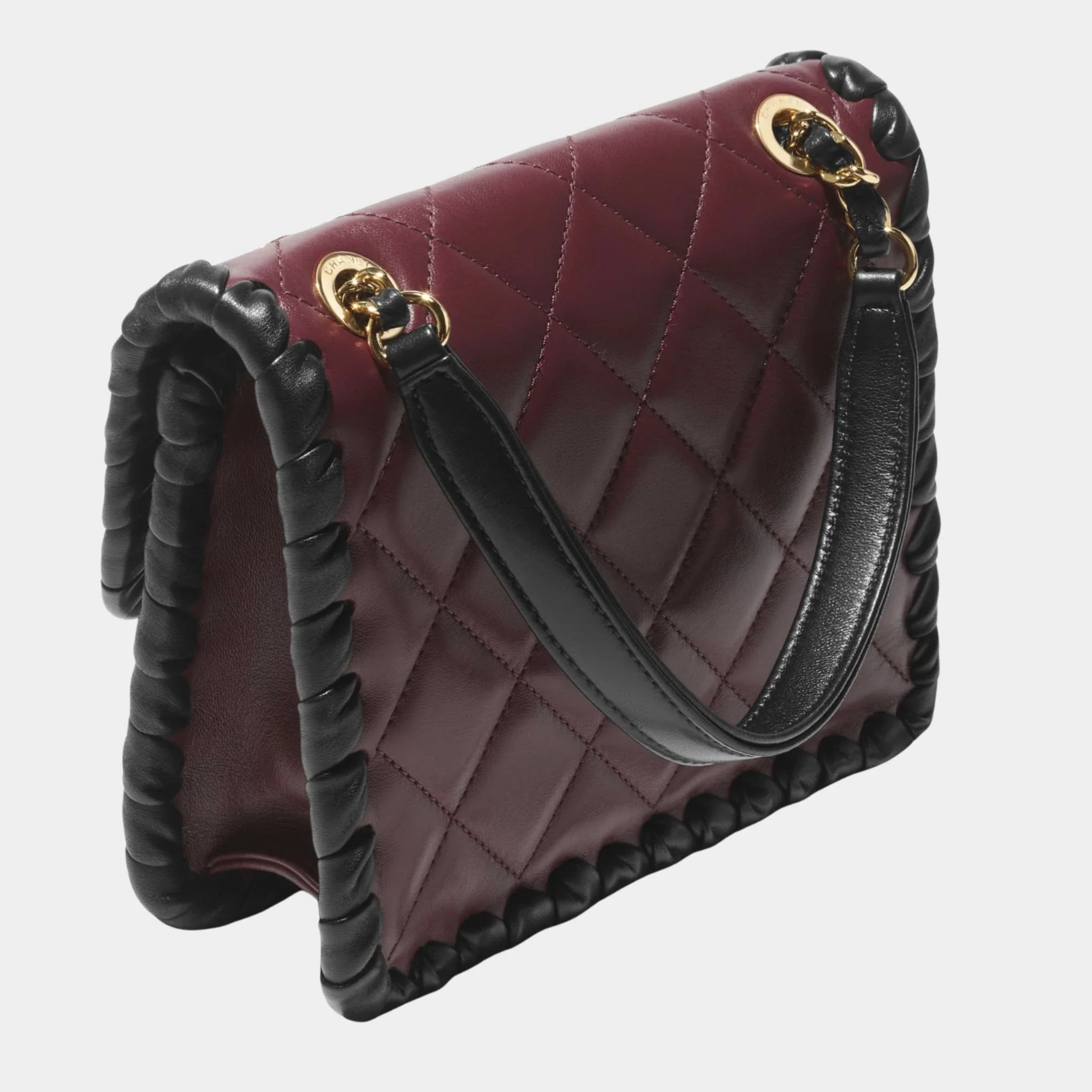 Mini Flap Bag Lambskin Braided Calfskin & Gold Tone Metal - Image 4