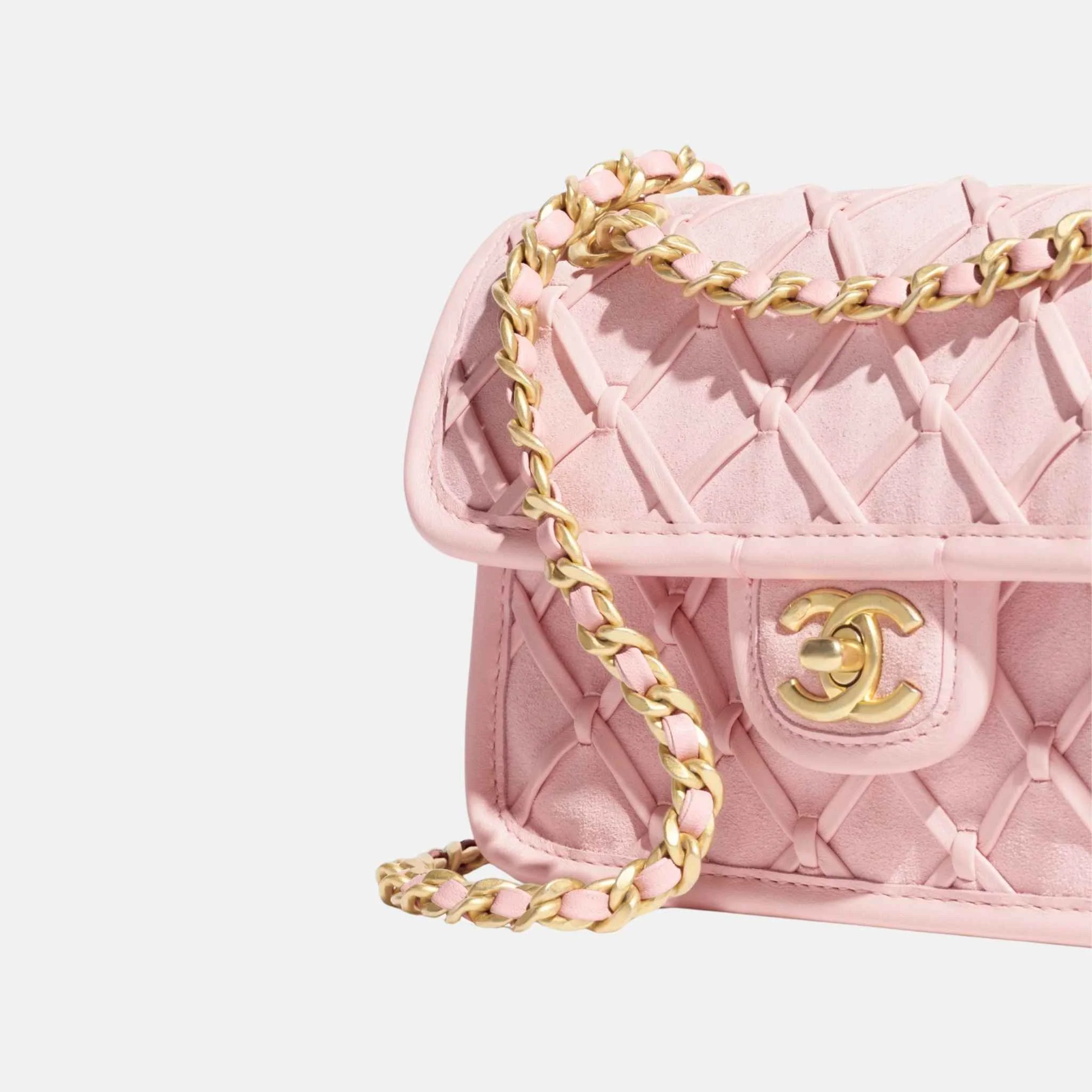 Mini Flap Bag In Suede And Braided Calfskin - Image 3
