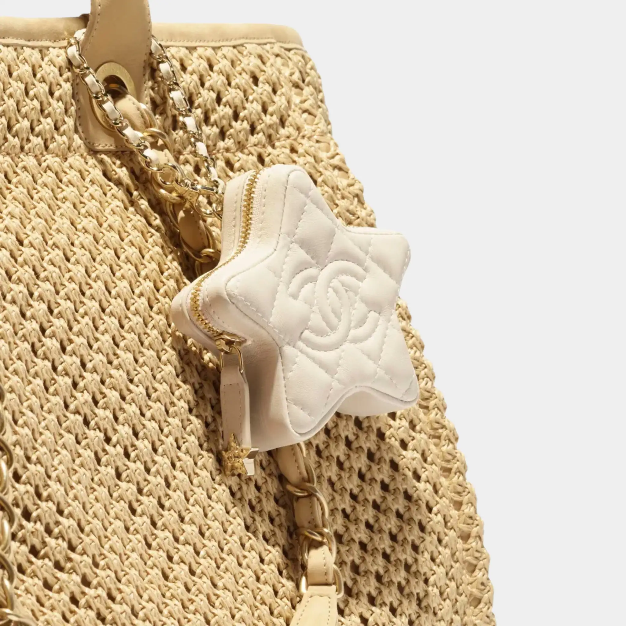 Mini Star Bag Charm Shiny Lambskin & Gold-Tone Metal - Image 3