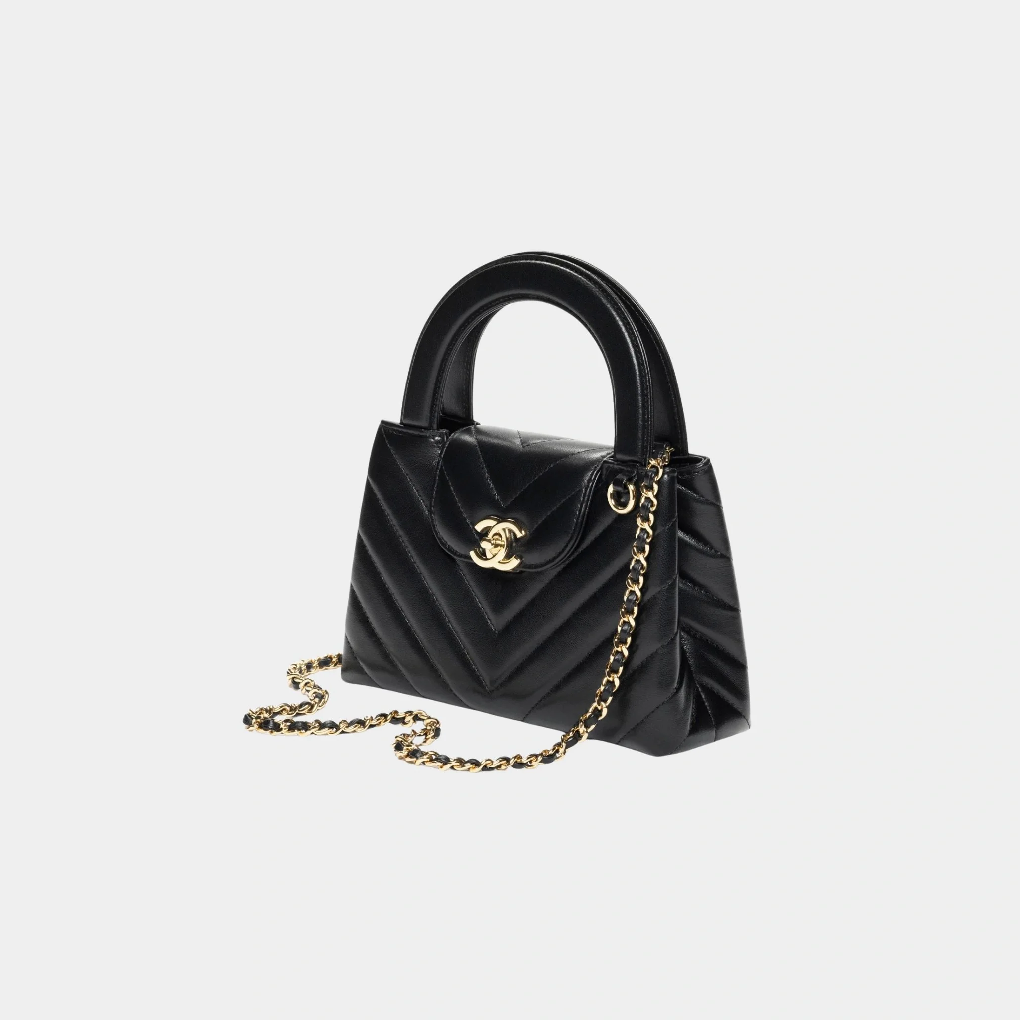 Mini Tote Bag Shiny Lamb & Gold-Plated Metal