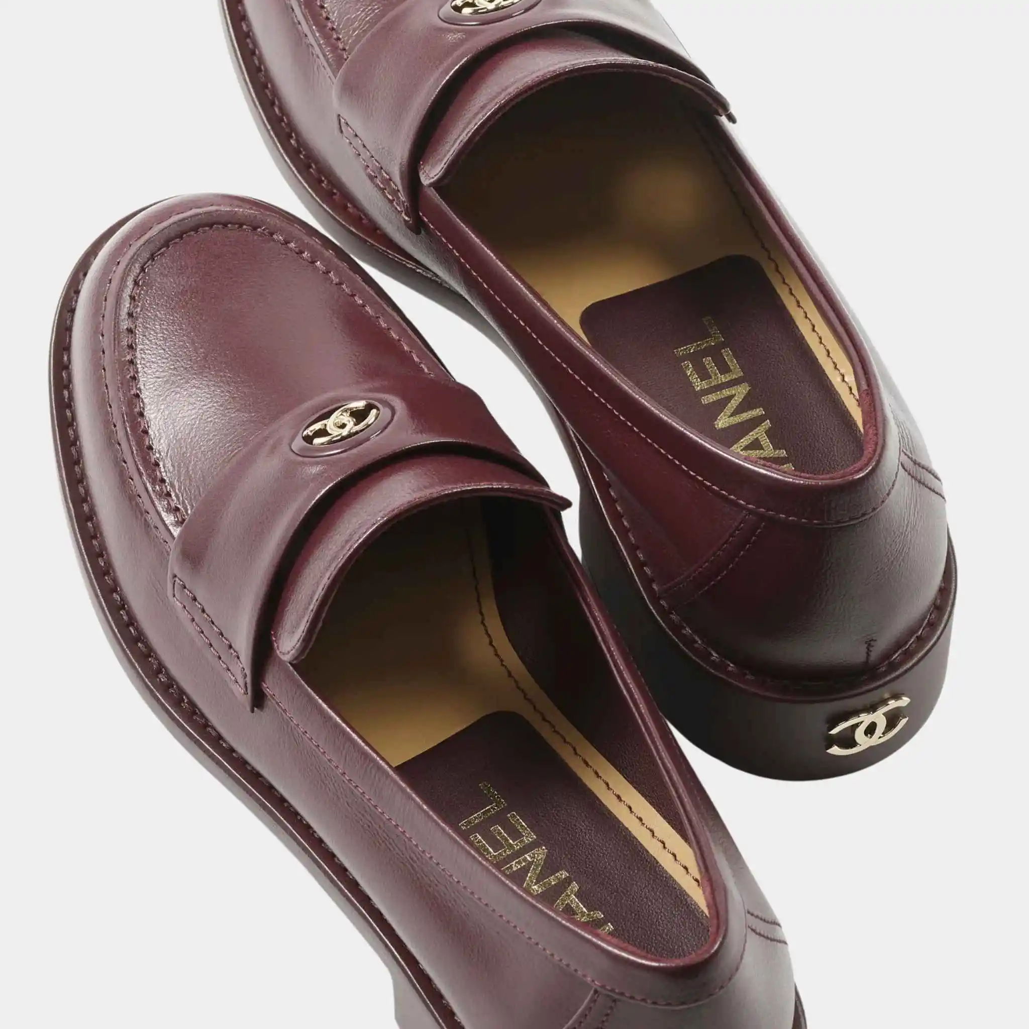 Moccasins Calfskin Burgundy - Image 2