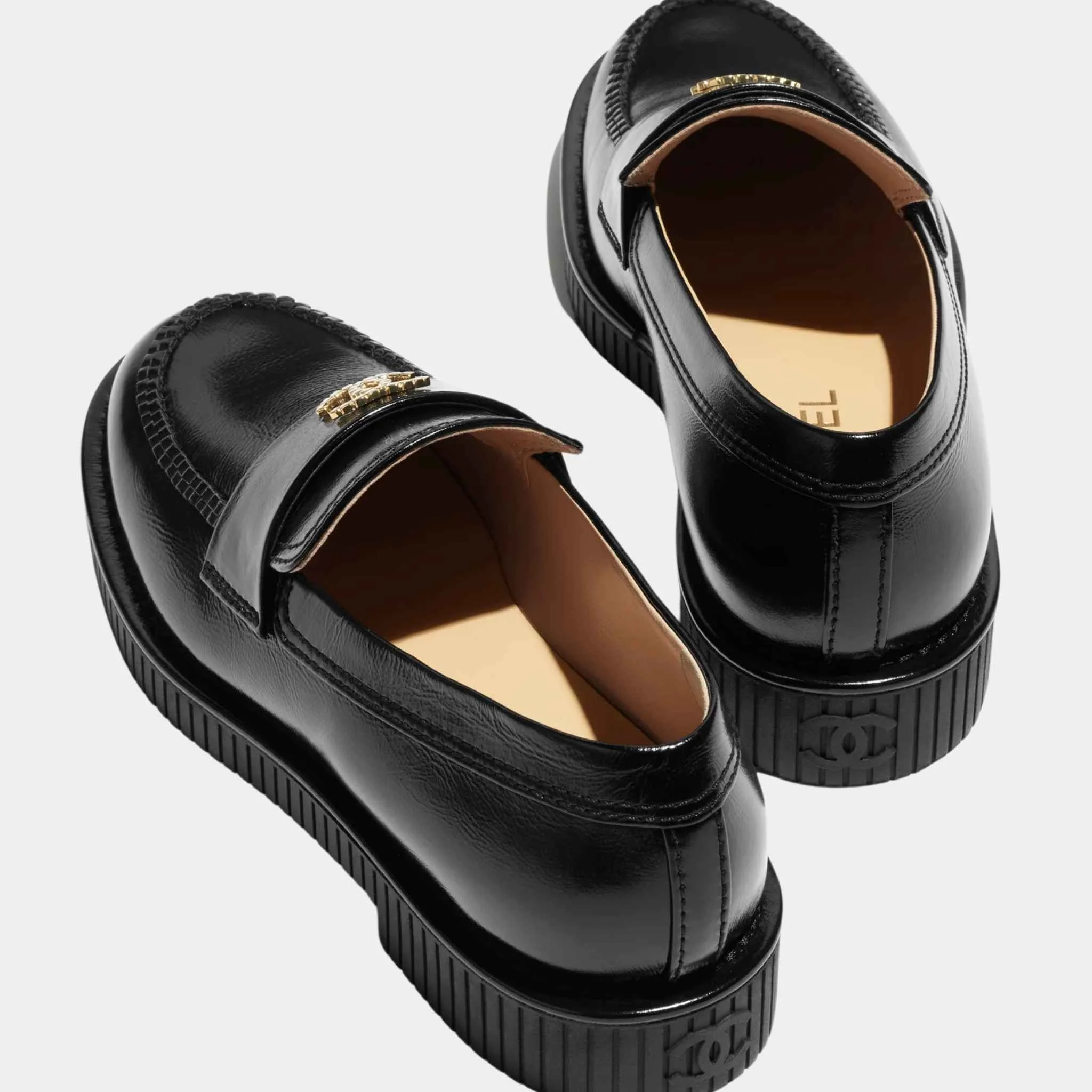 Moccasins Shiny Crumpled Calfskin  Black - Image 2