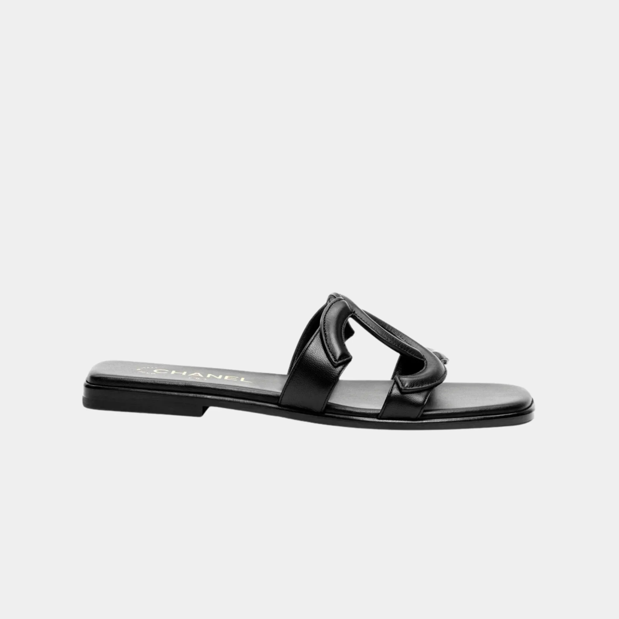 Mules in Black Lambskin