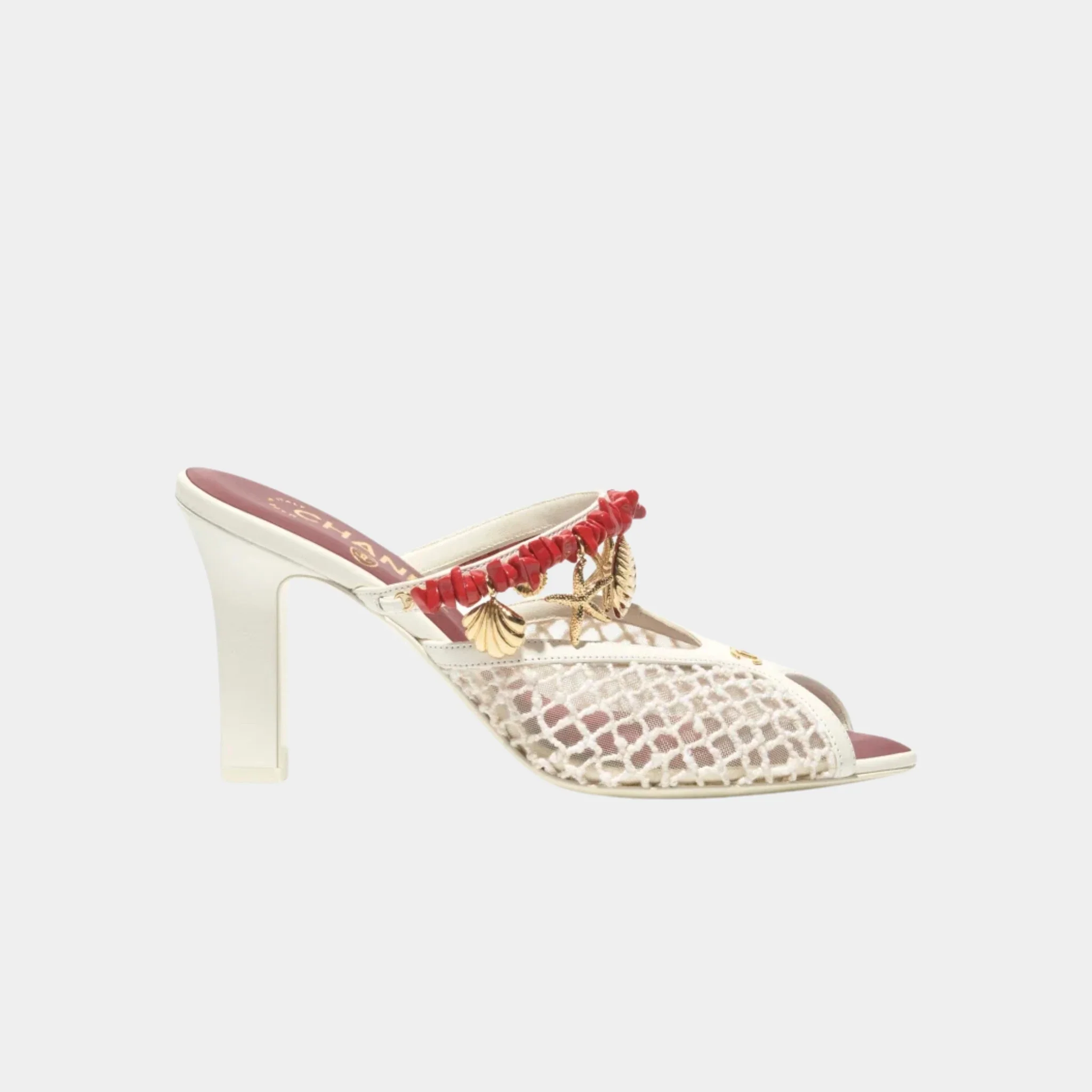 Mules in Mesh Cotton Lambskin Resin & Metal - Image 4