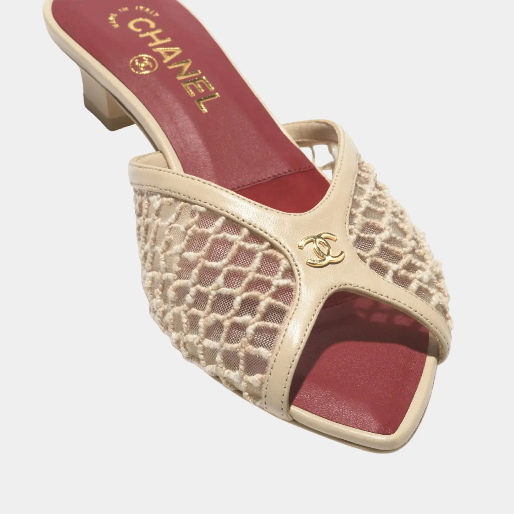 Mules in Mixed Fibers Cotton & Lambskin - Image 3
