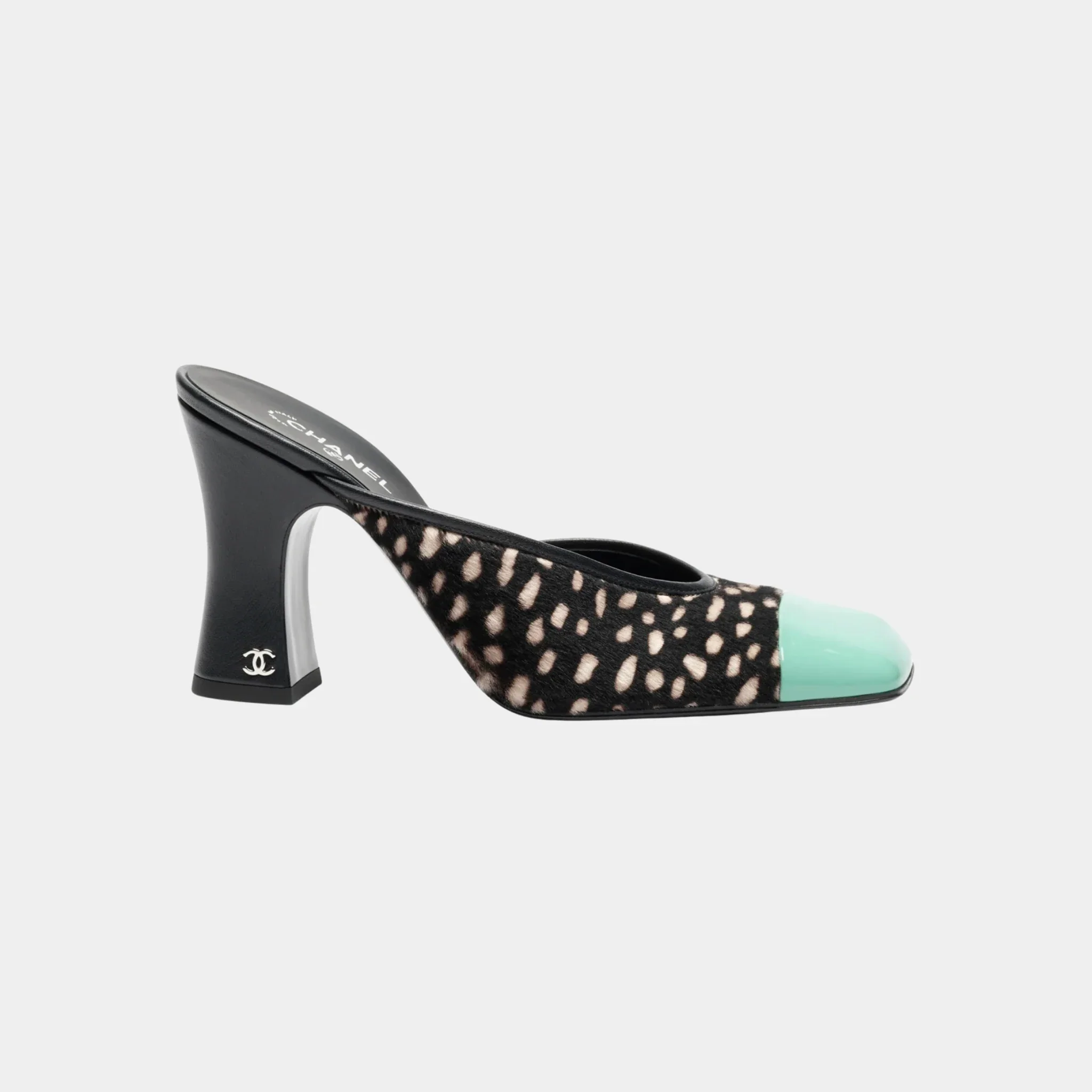 Mules in Lambskin & Patent Calfskin