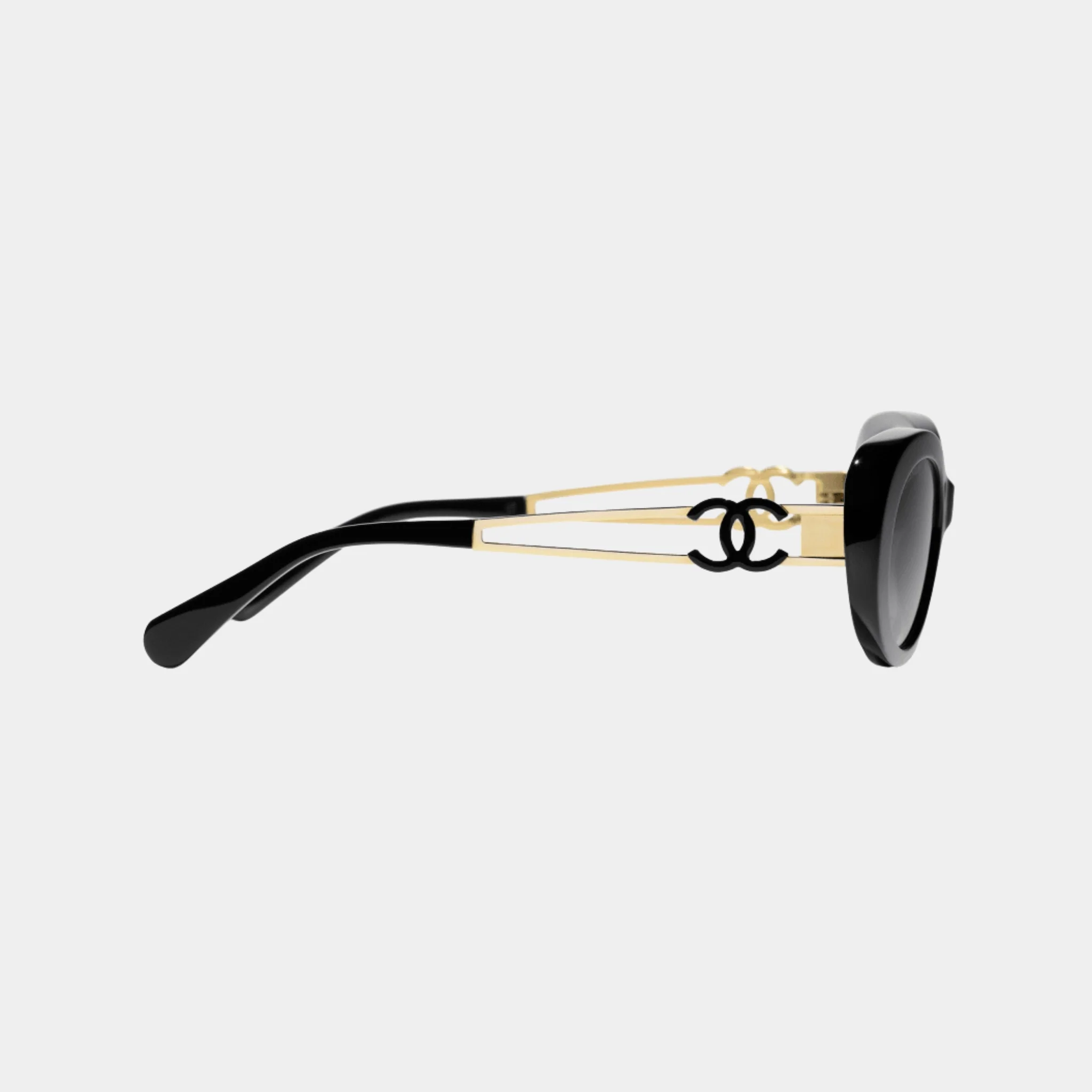 Oval Sunglasses in Acetate and Metal Frame - Image 4