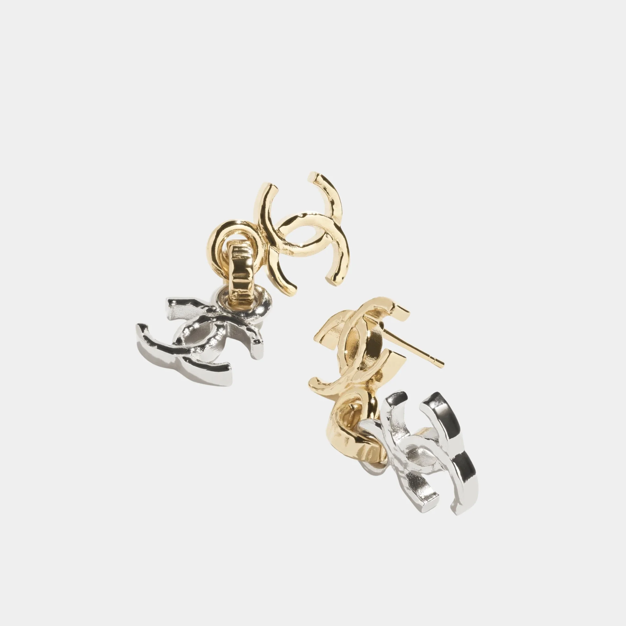 Pendant Earrings in Gold & Silver Metal - Image 2