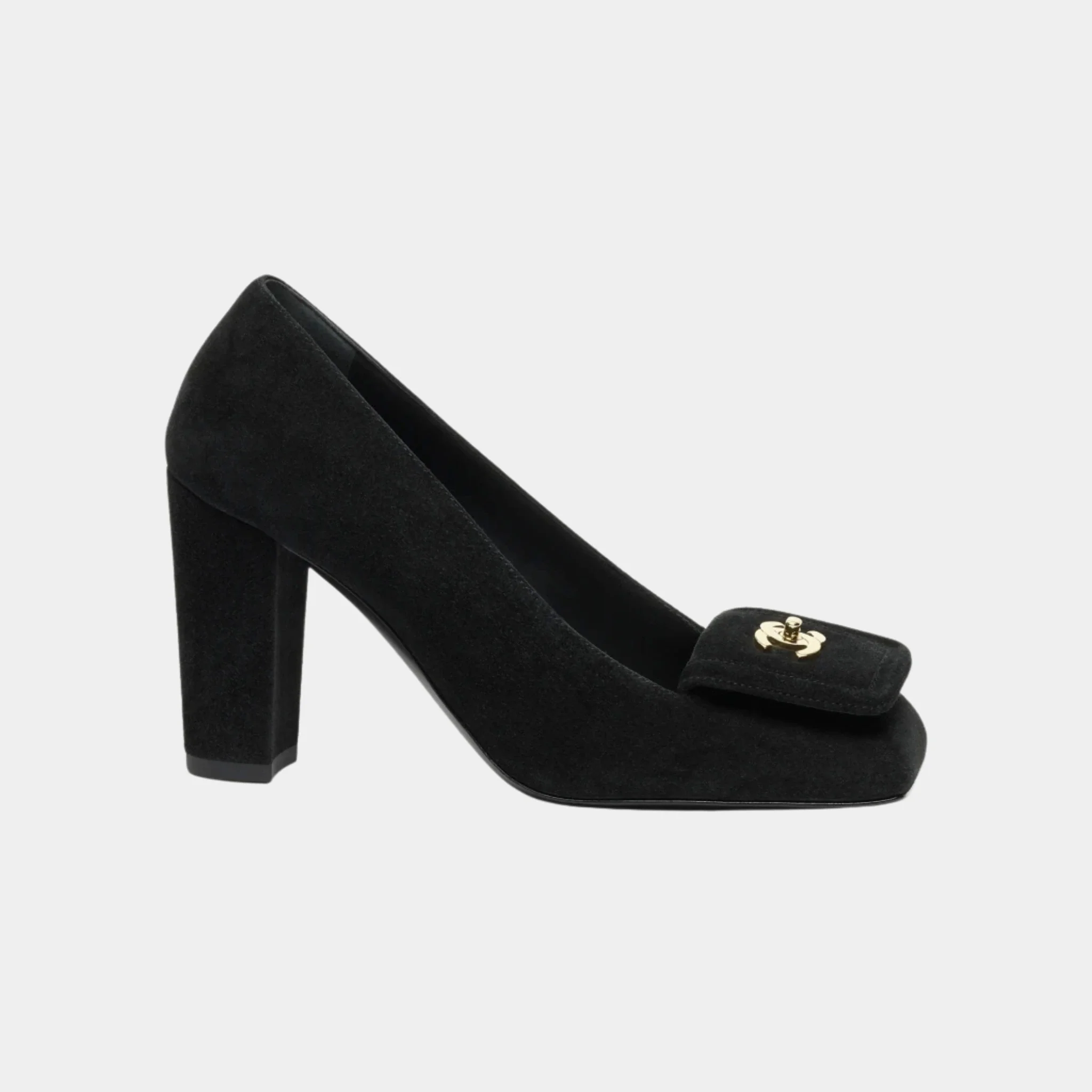 Pumps in Black Suede Calfskin