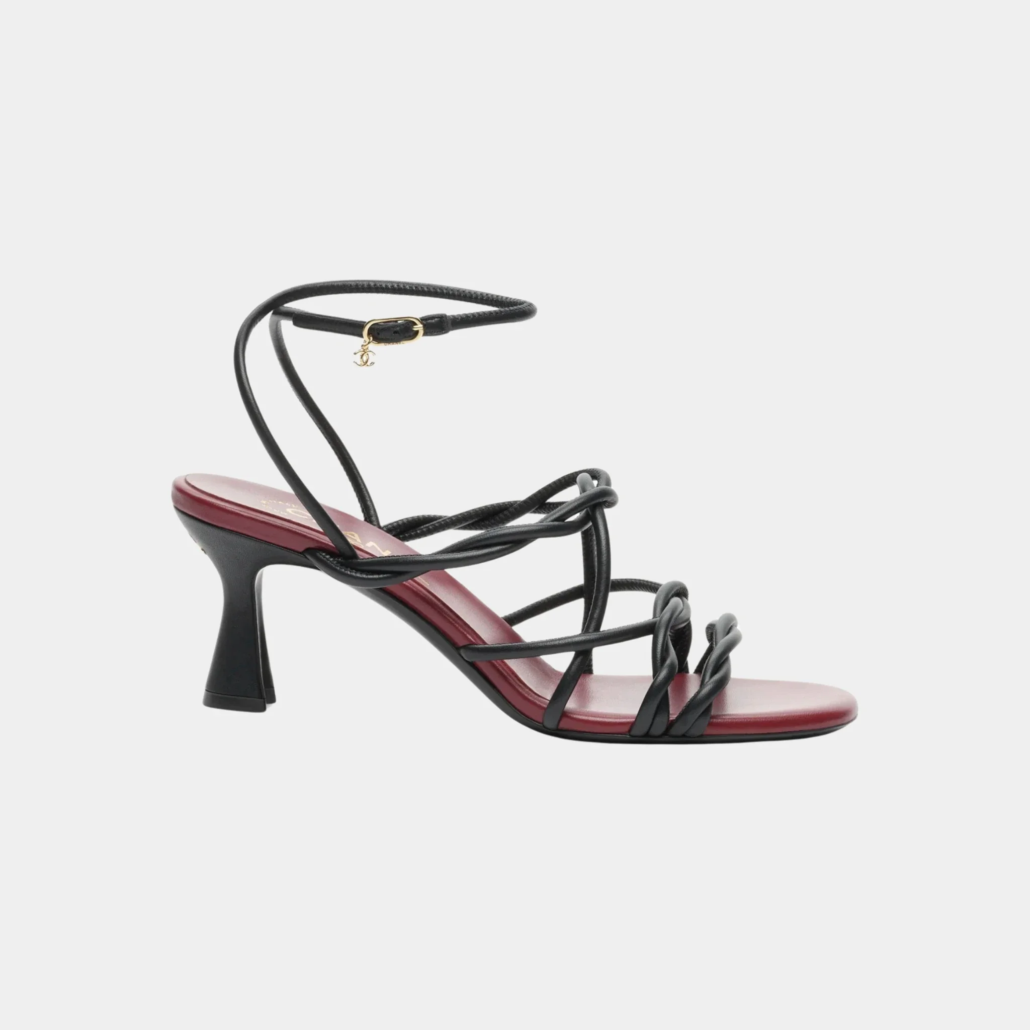 Sandals in Black Lambskin