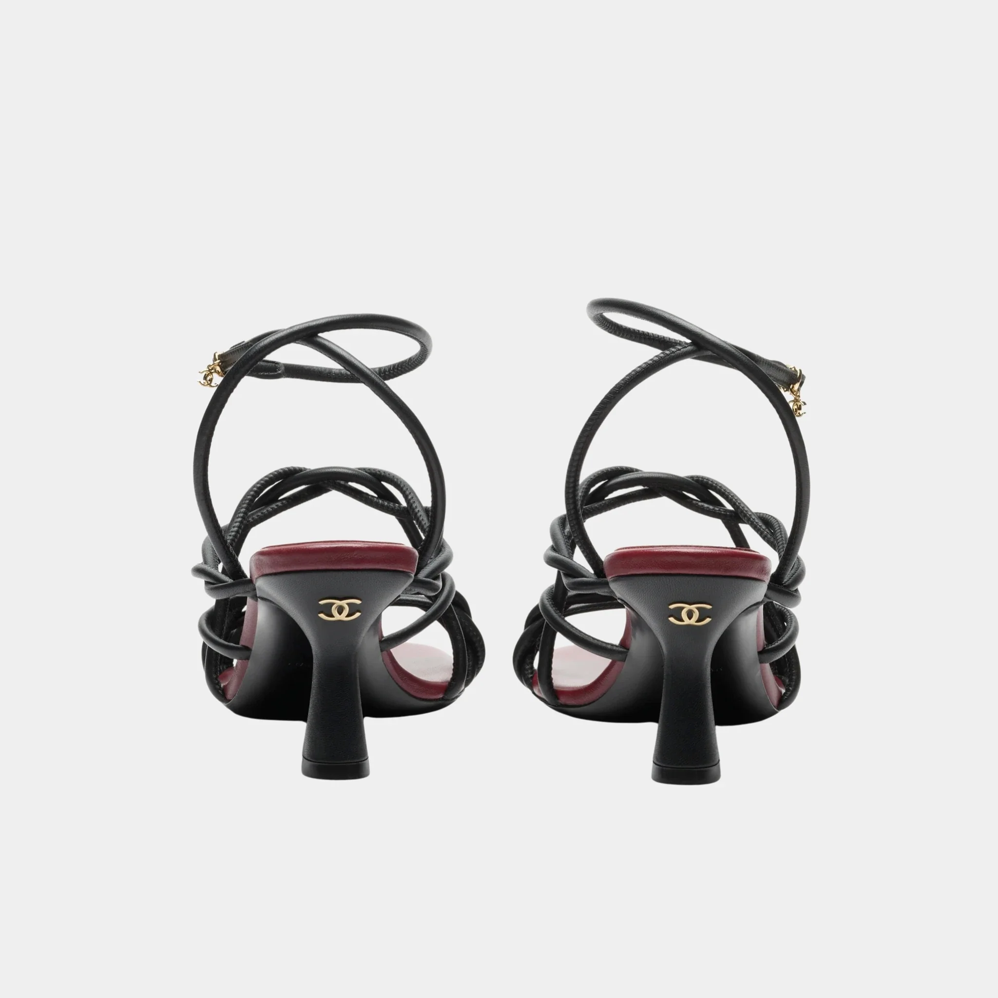 Sandals in Black Lambskin - Image 2