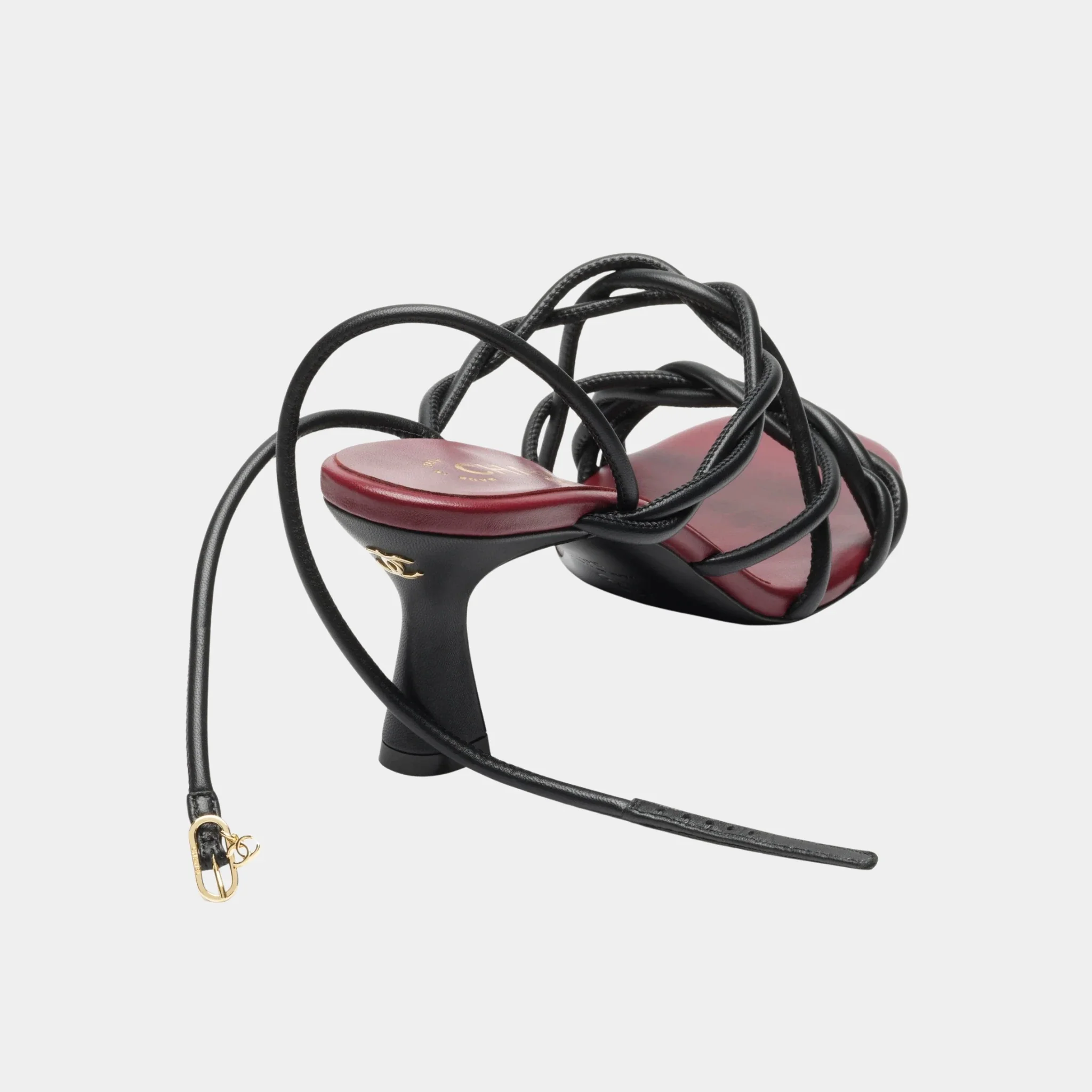 Sandals in Black Lambskin - Image 3
