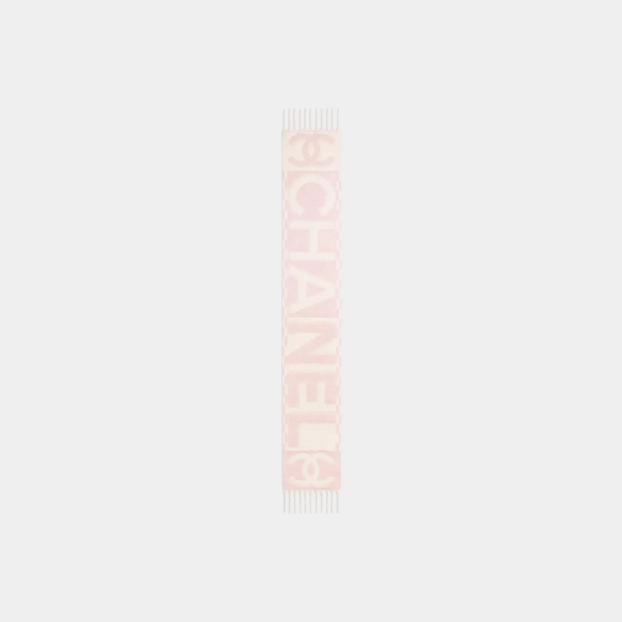 Scarf Cashmere Light Pink & White - Image 2