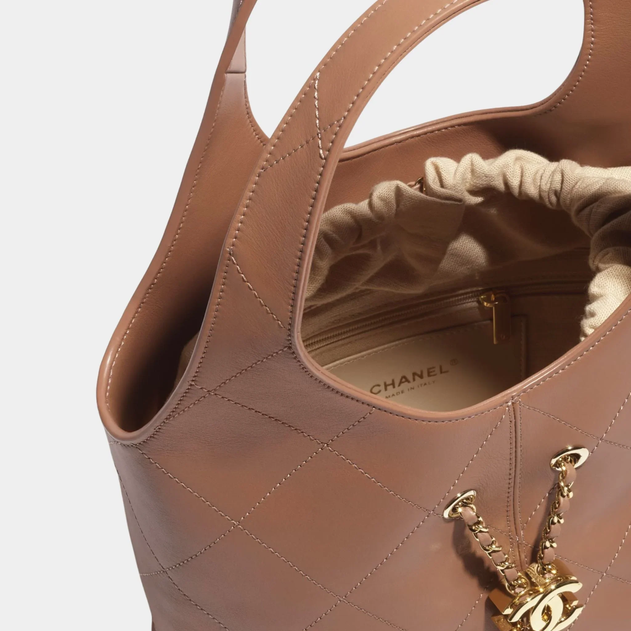 Shopping Bag Calfskin & Gold tone Metal Brown - Image 3