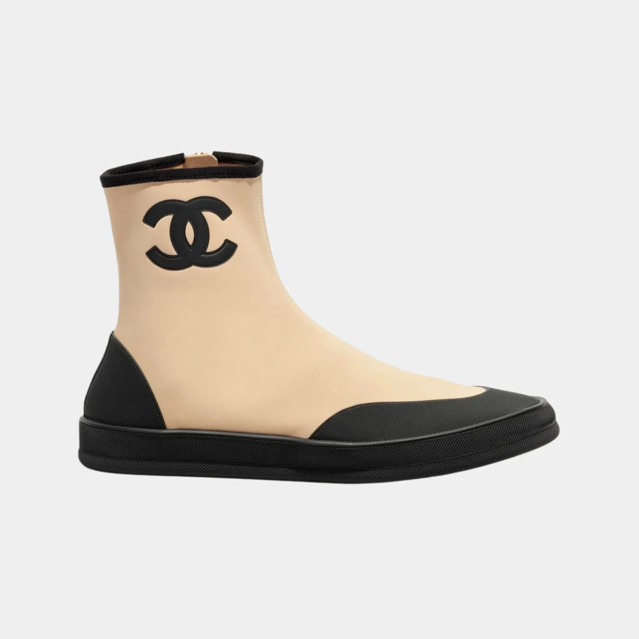 Short Boots in Mixed Fibers & Rubber