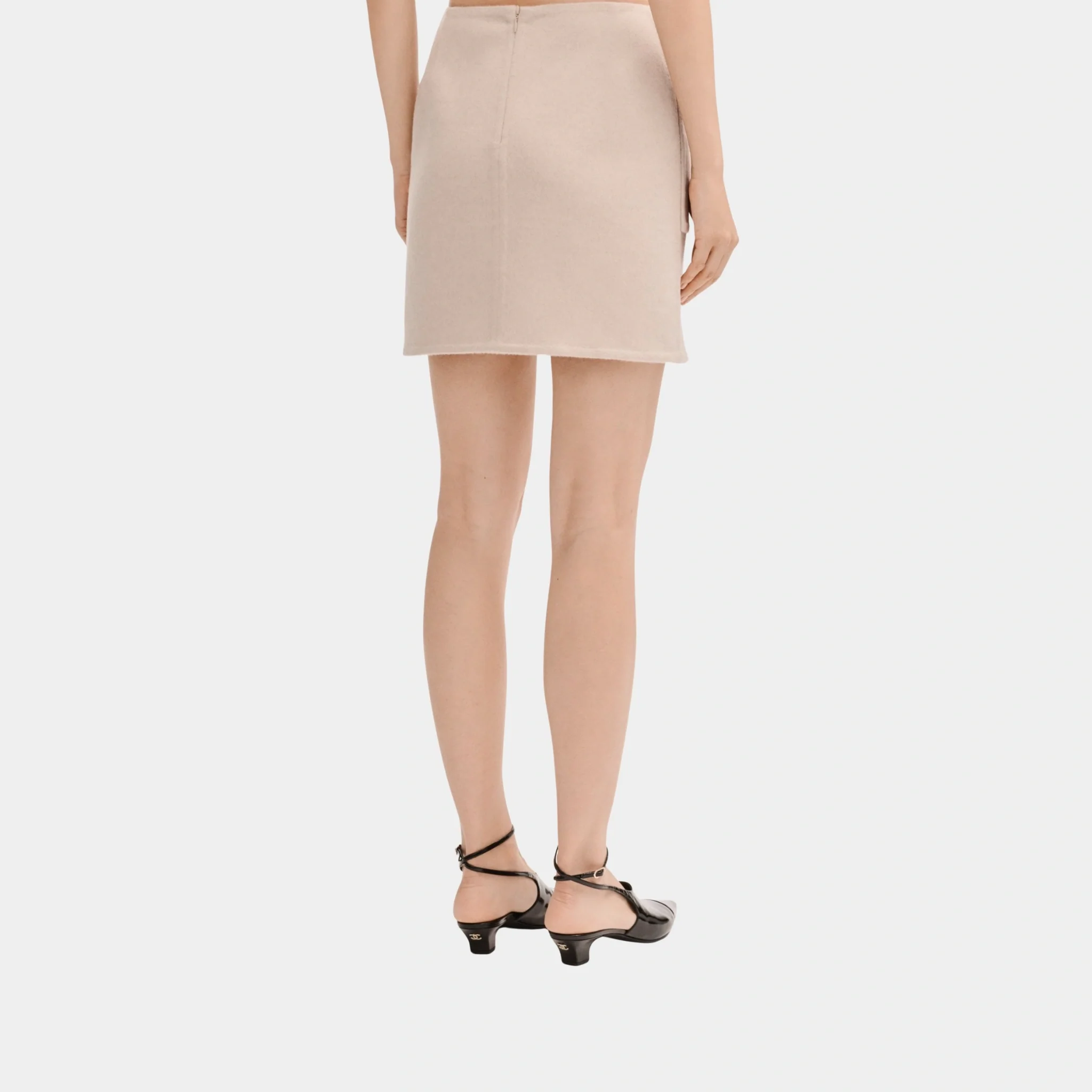 Short Skirt in Beige Cashmere - Image 2
