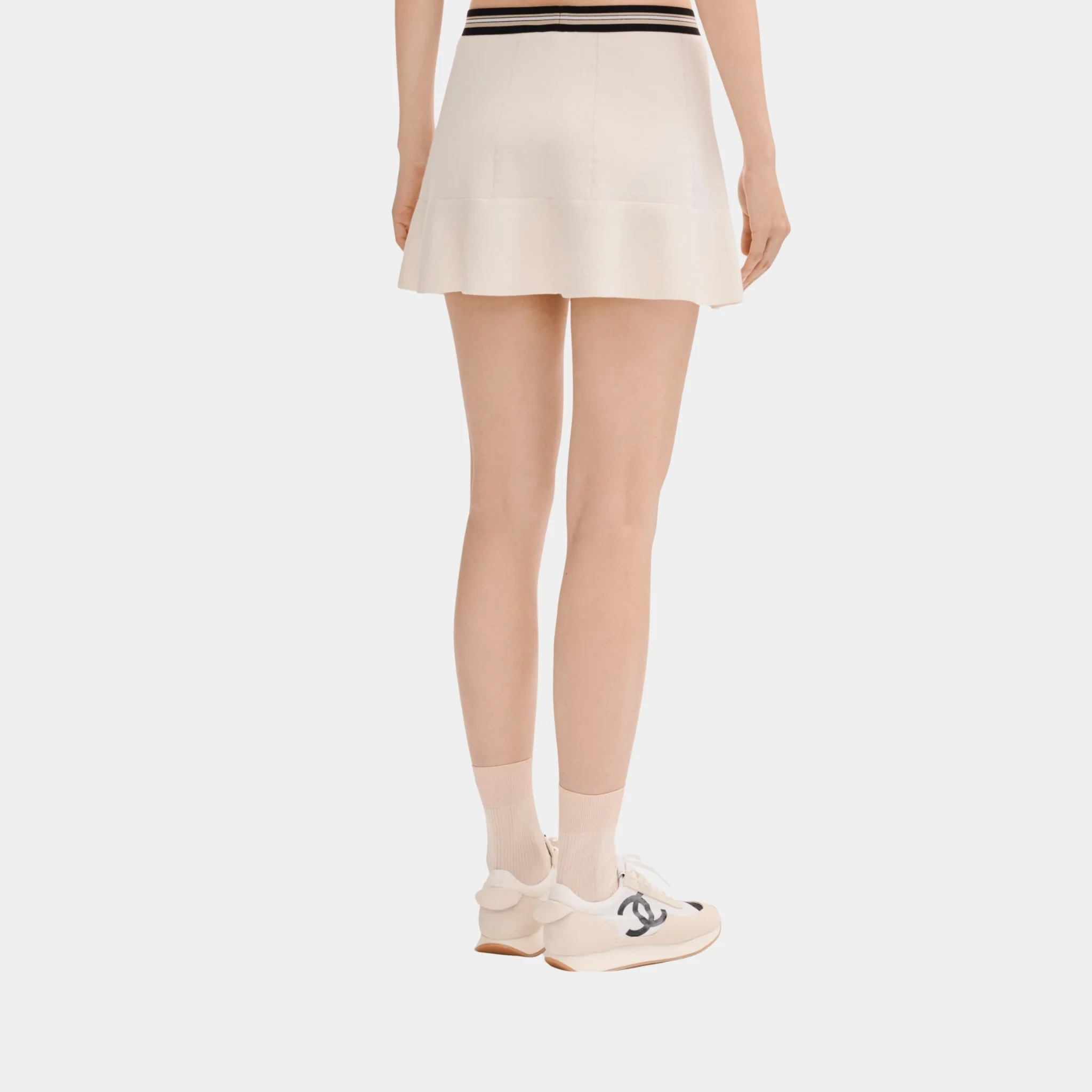 Short Skirt in Ecru Cotton and Cashmere - Image 2