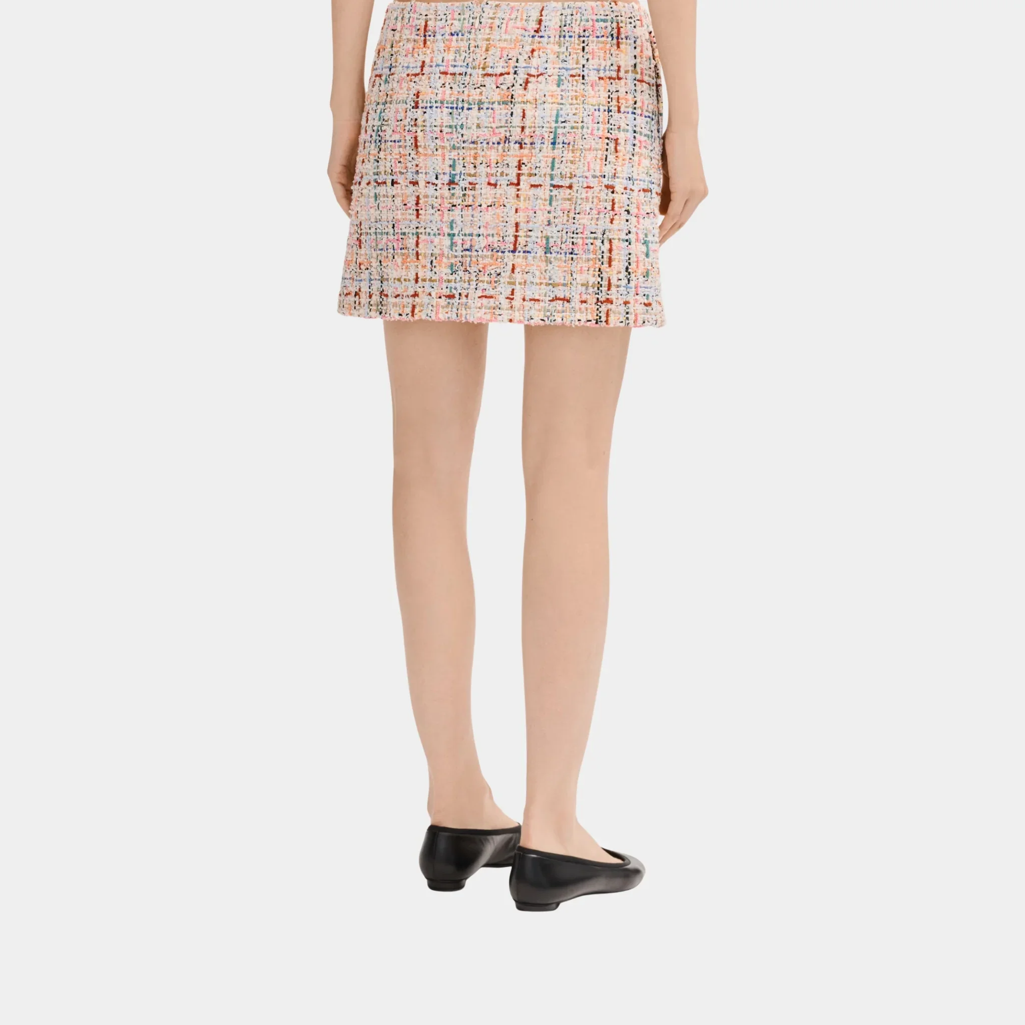 Short Skirt in Multicolor Cotton Tweed - Image 2