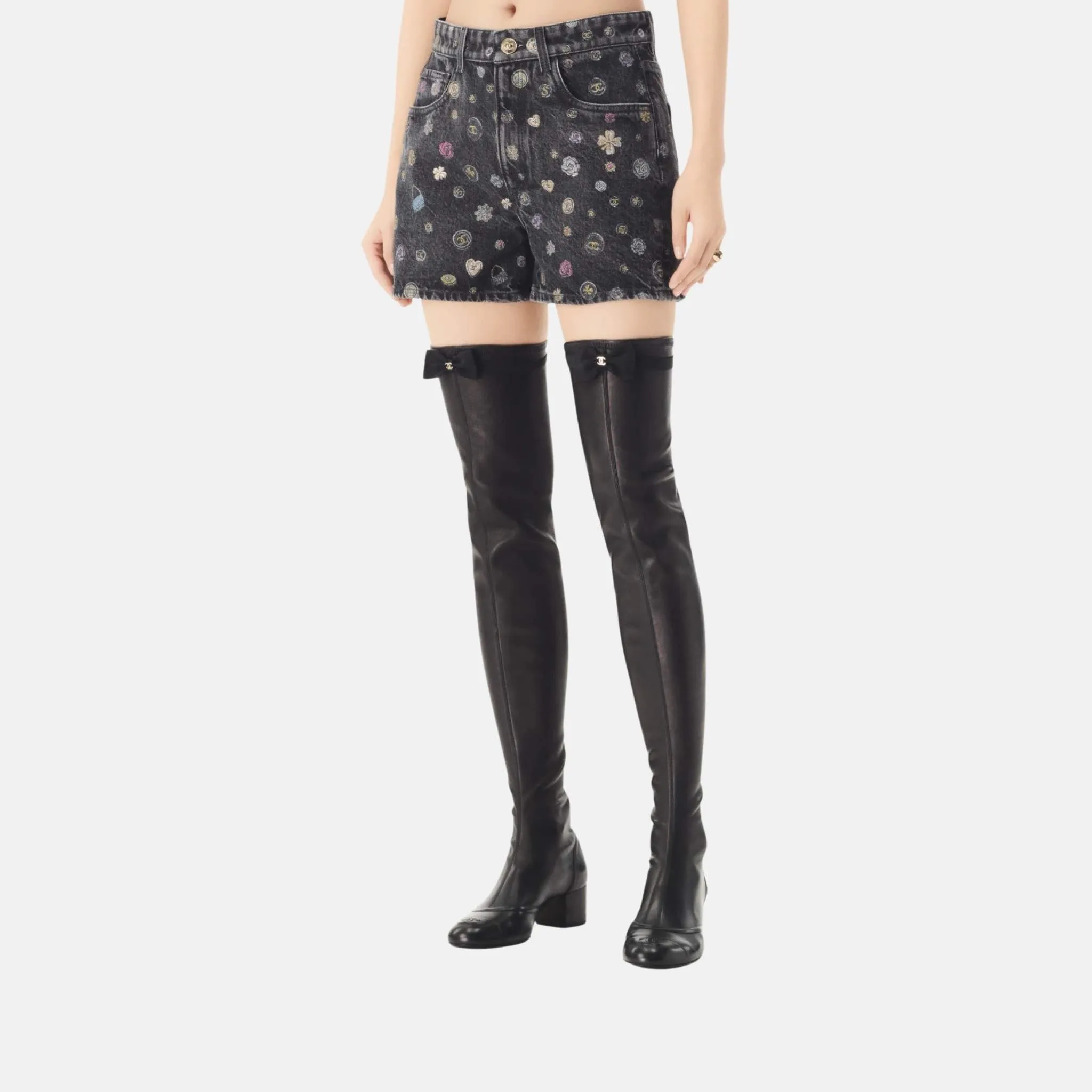 Shorts in Laminated Denim - Image 2