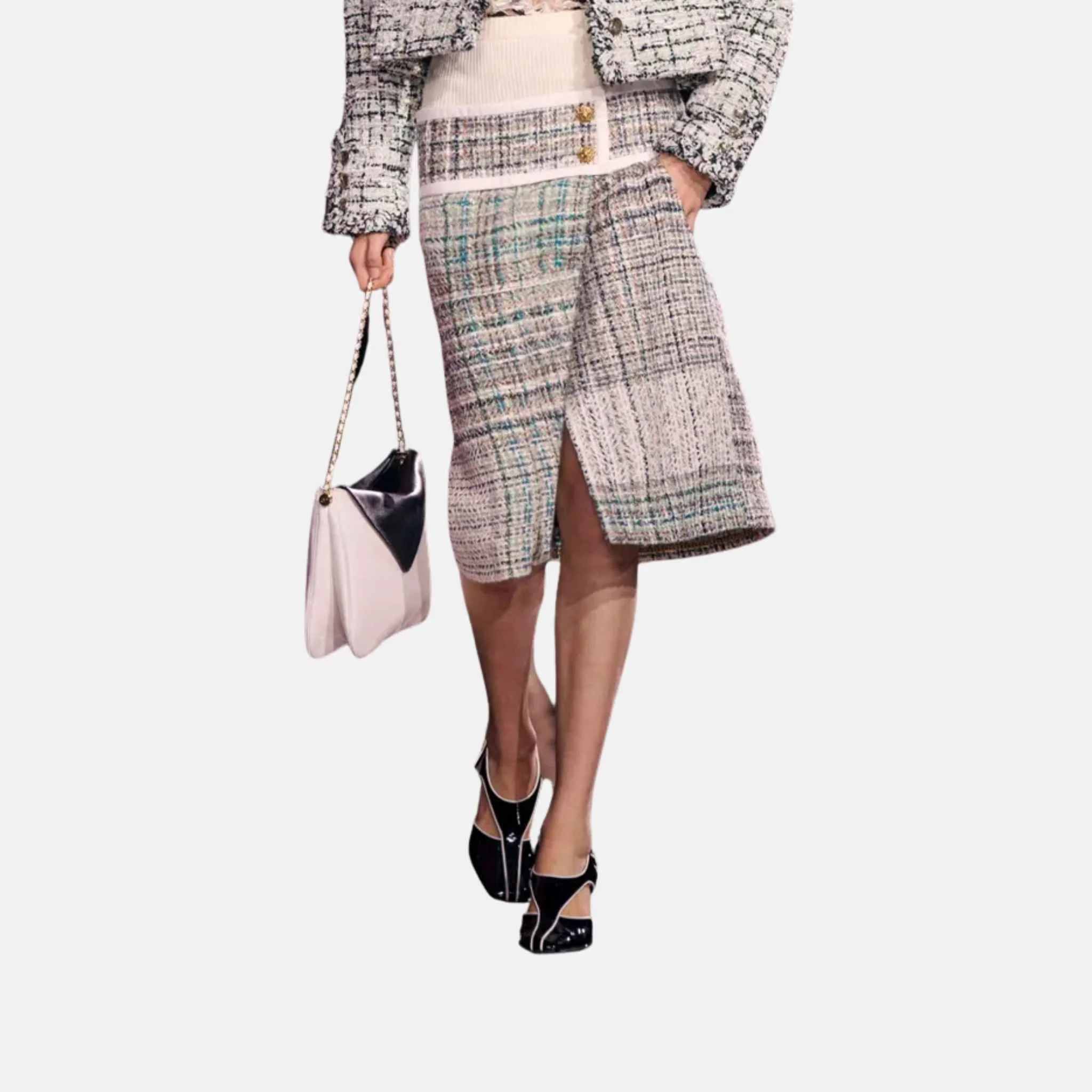 Skirt Cotton Mixed Fibers White