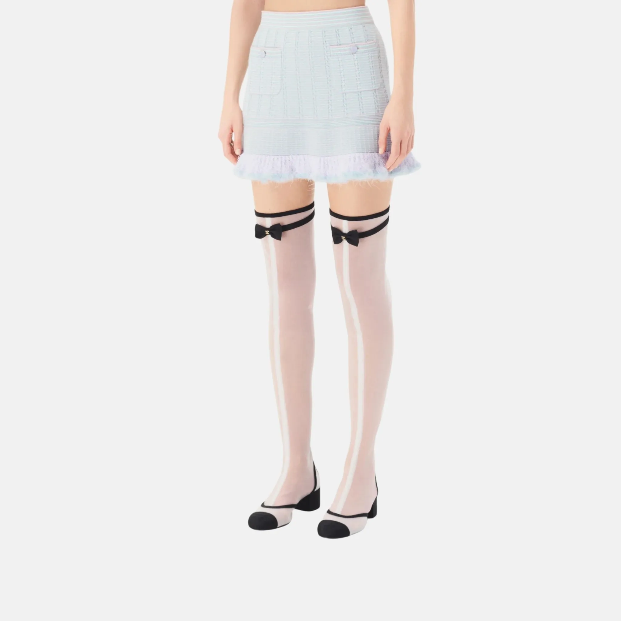 Skirt in Cashmere, Cotton and Feathers - Image 2