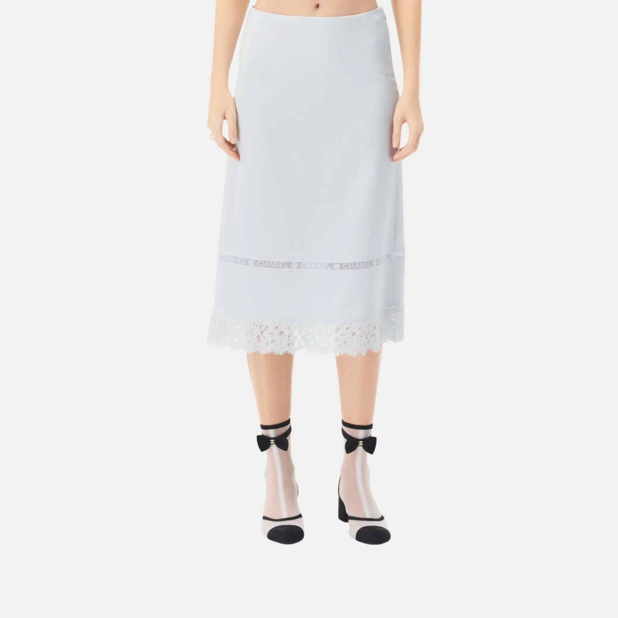 Skirt in Silk Satin and Lace - Image 2