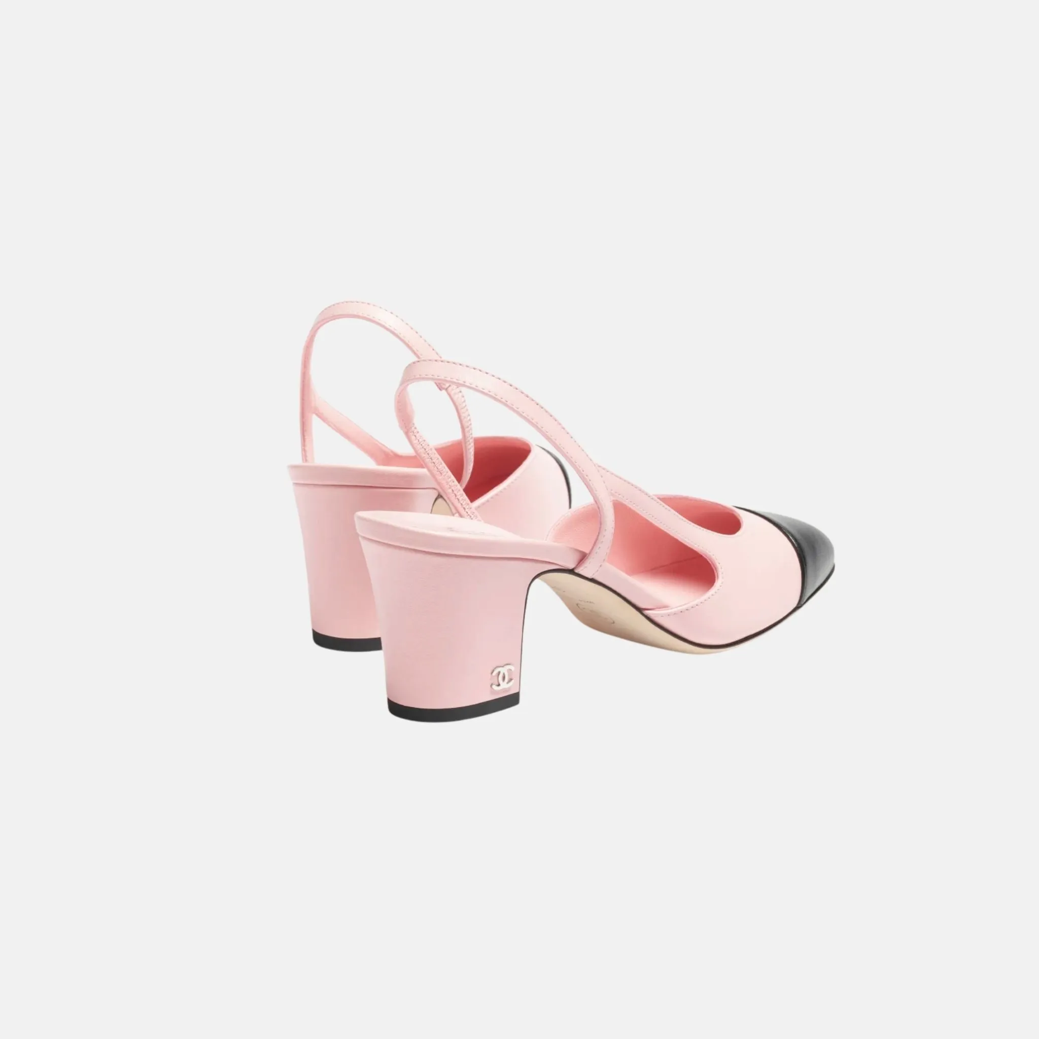 Slingbacks in Light Pink and Black - Image 2
