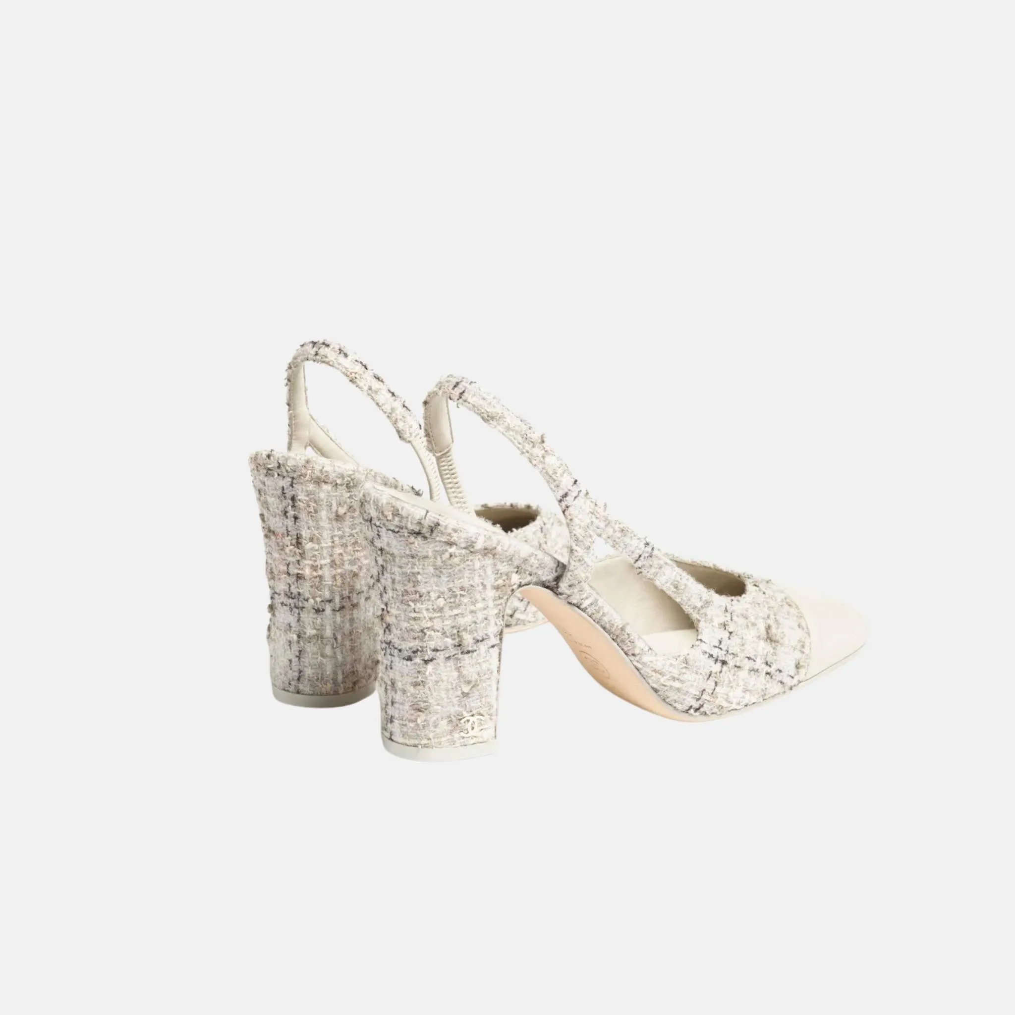 Slingbacks in Wool Tweed and Lambskin - Image 2