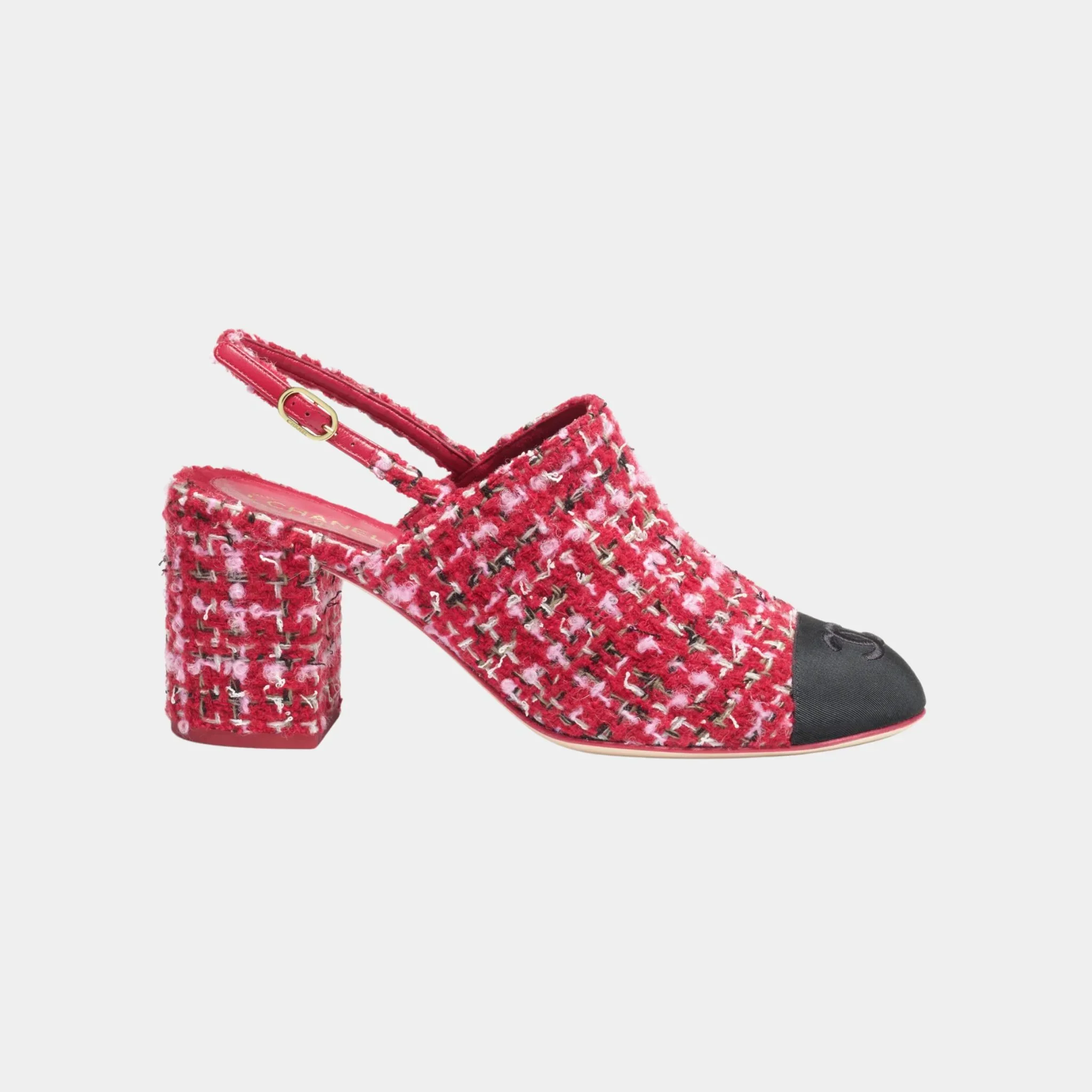 Slingbacks in Tweed & Gros-grain