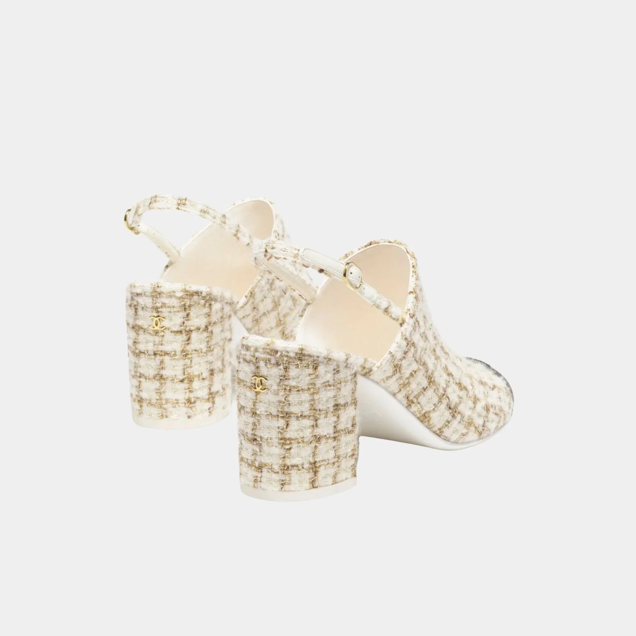 Slingbacks in Wool, Mohair Tweed & Grosgrain - Image 3