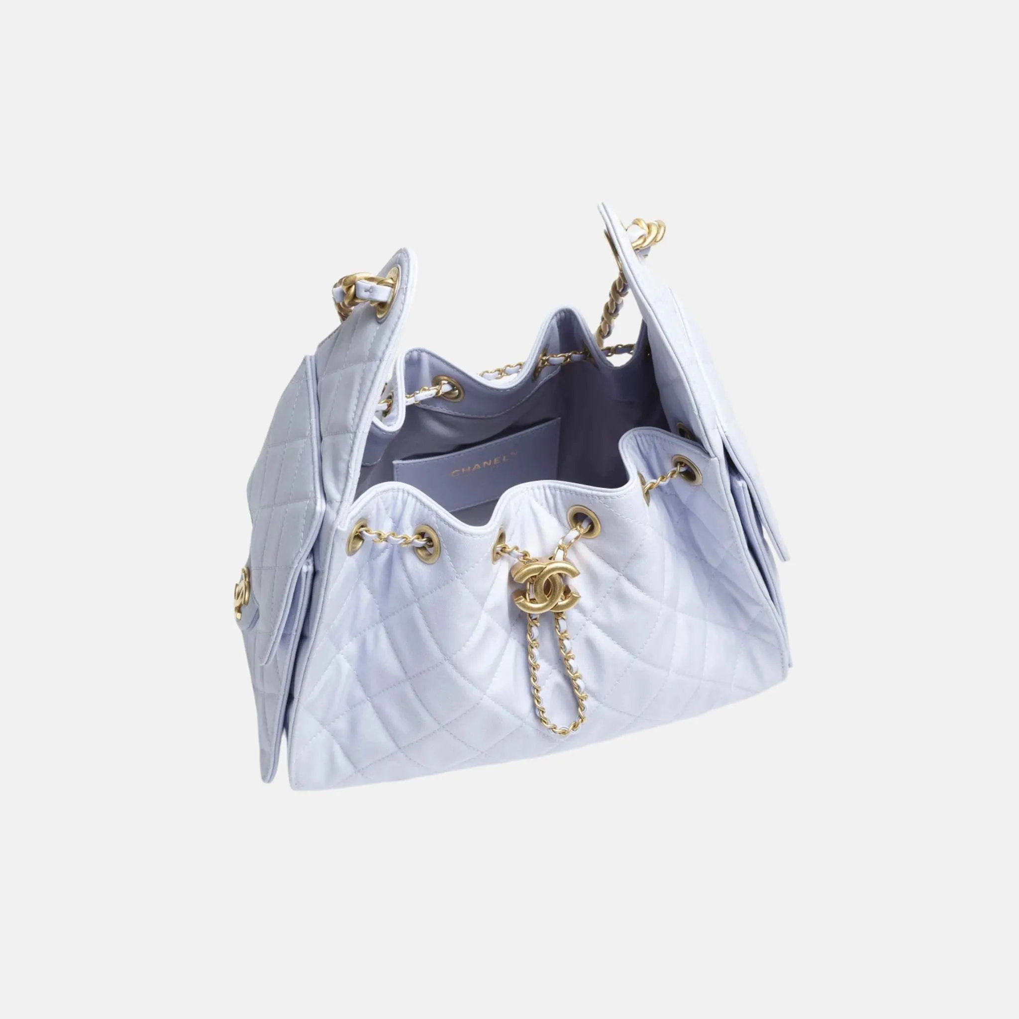 Small Chanel 25 Bag in Canvas and Gold Metal - Image 5