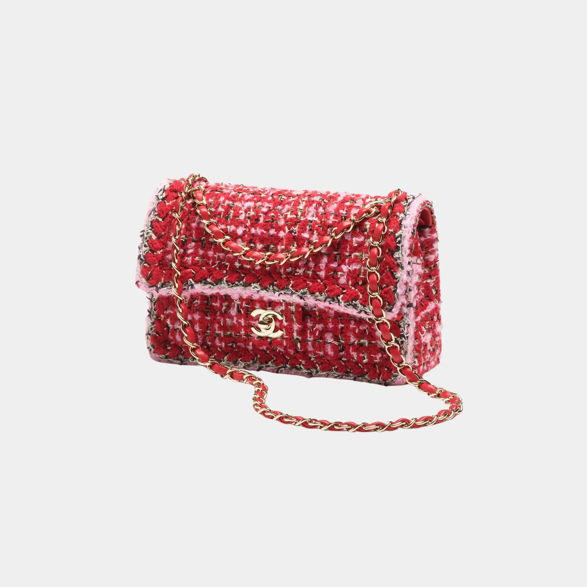 Small Classic Bag Tweed & Gold Metal