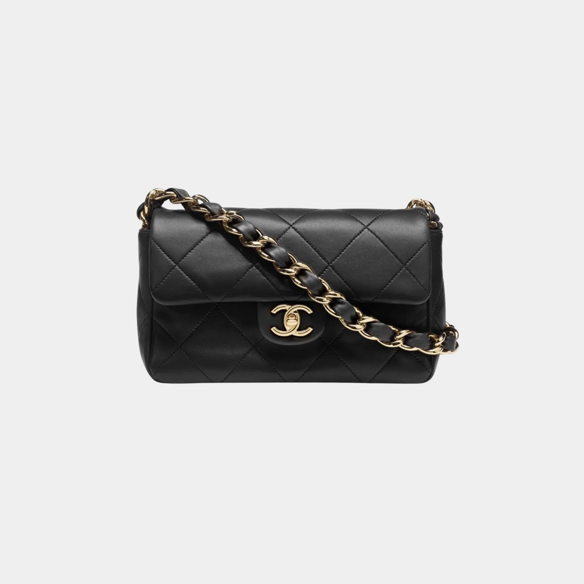 Small Flap Bag Lambskin Black