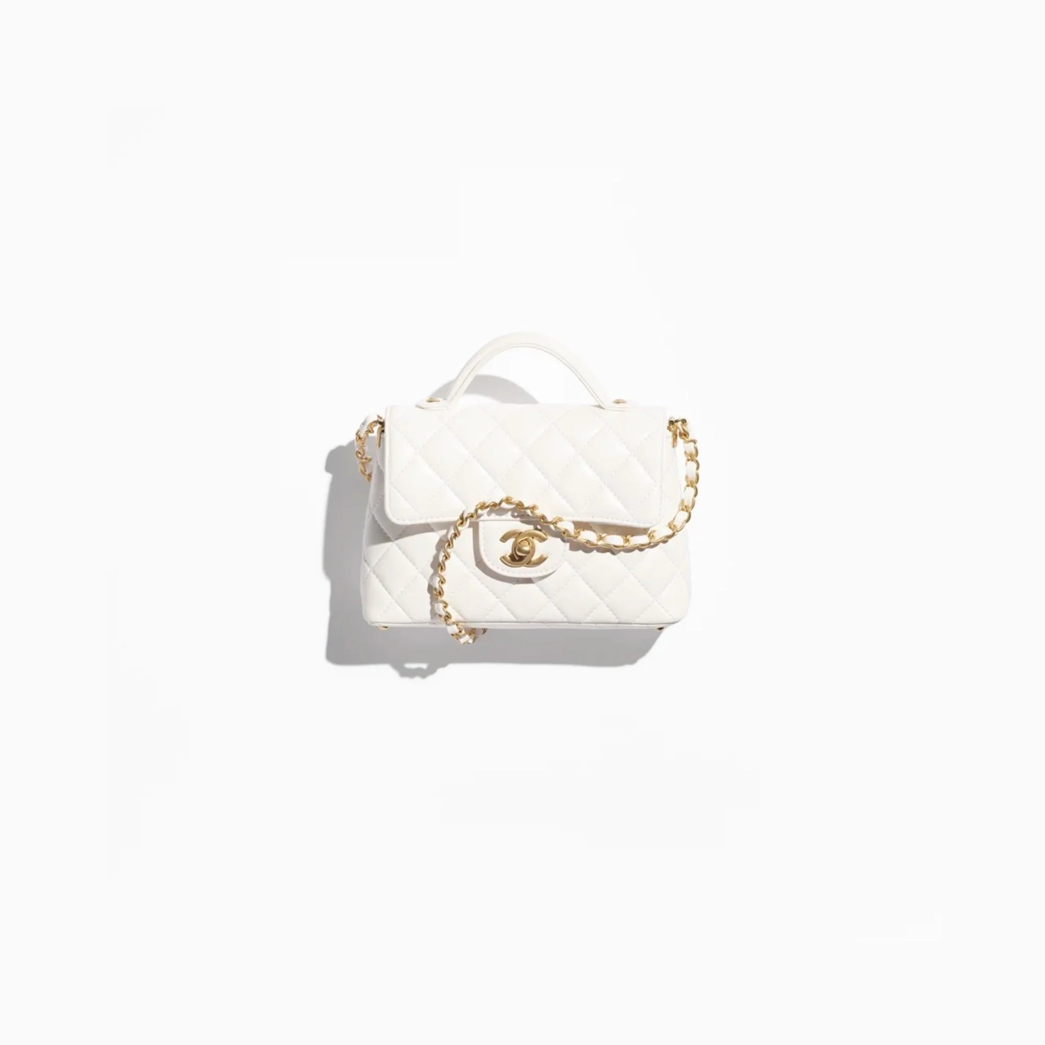 Small Flap Bag With Top Handle Lambskin