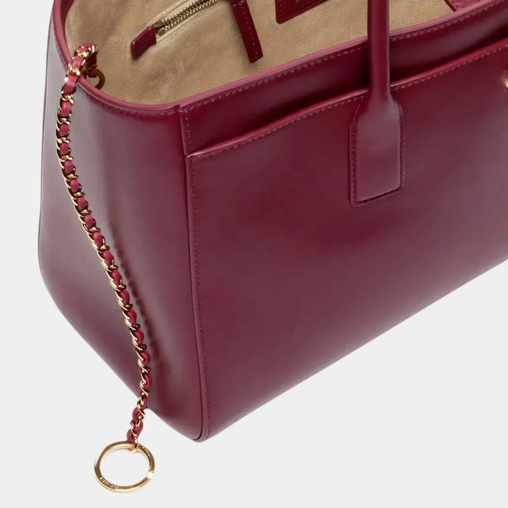 Small Shopping Bag Calfskin & Gold-Tone Metal - Image 3