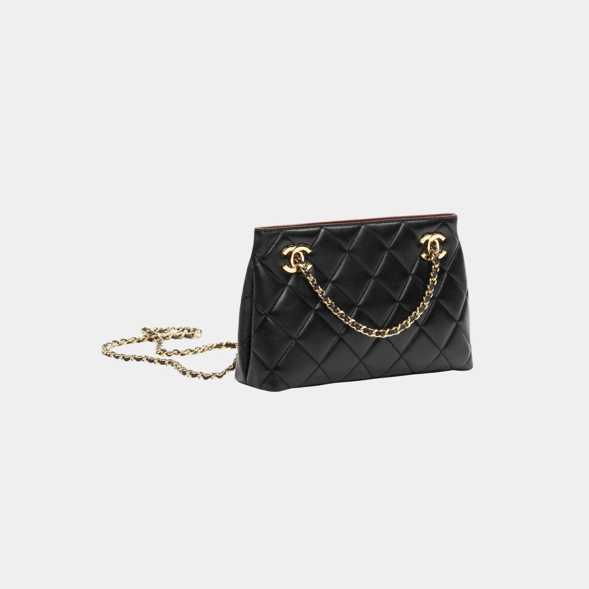 Chanel Small Tote Bag Lamb & Gold-plated Metal - Image 4