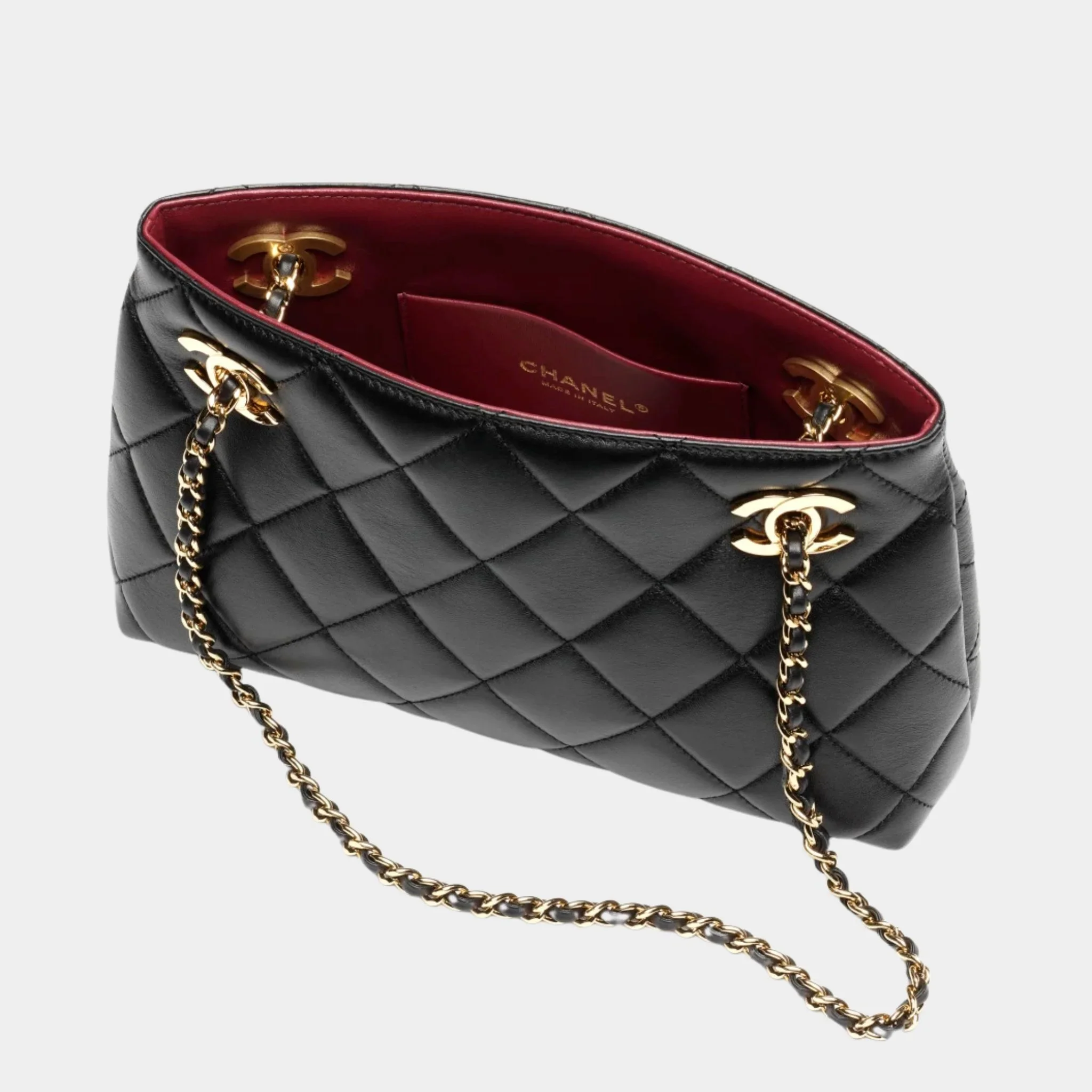 Chanel Small Tote Bag Lamb & Gold-plated Metal - Image 6