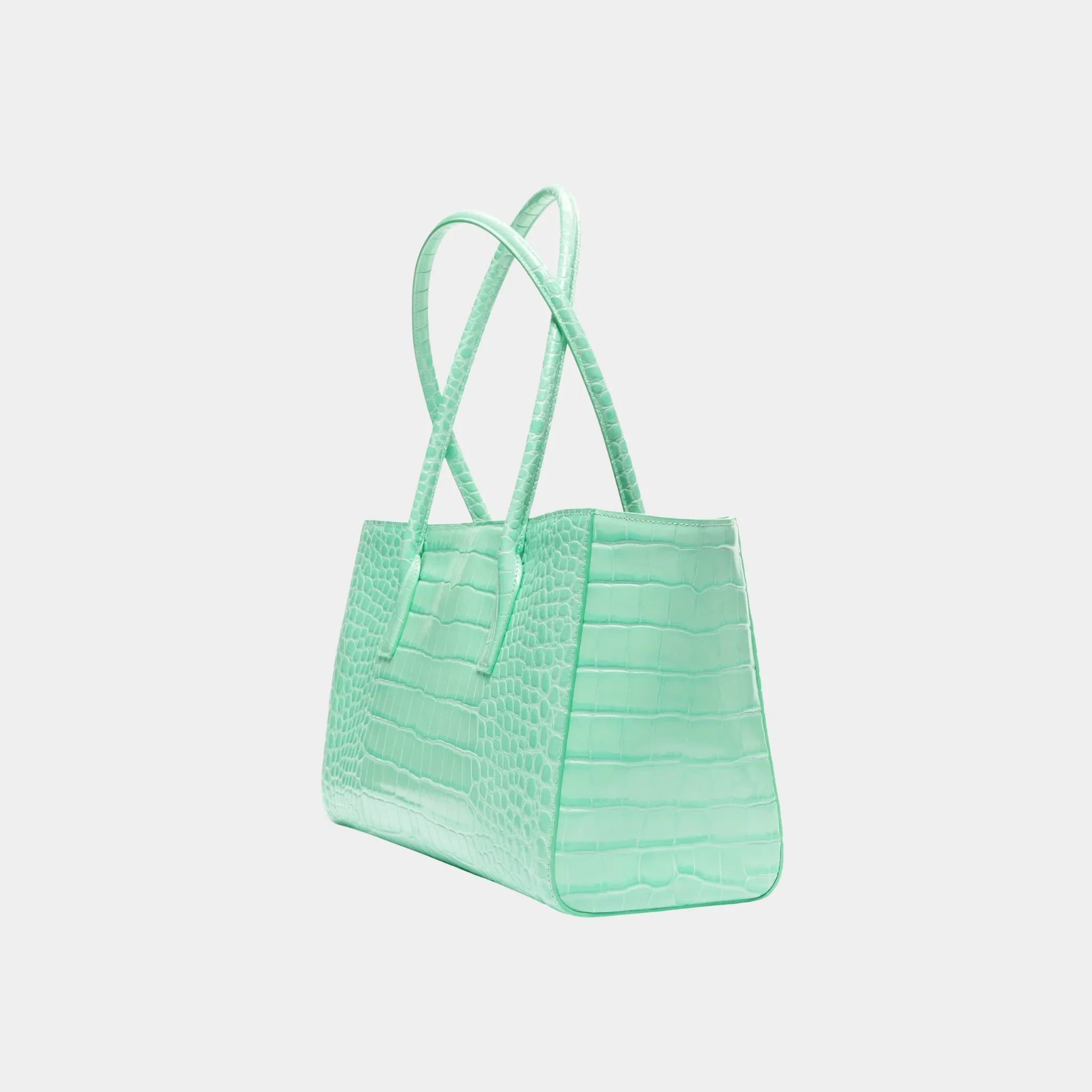 Small Tote in Crocodile Embossed Calfskin & Gold-Tone Metal - Image 2