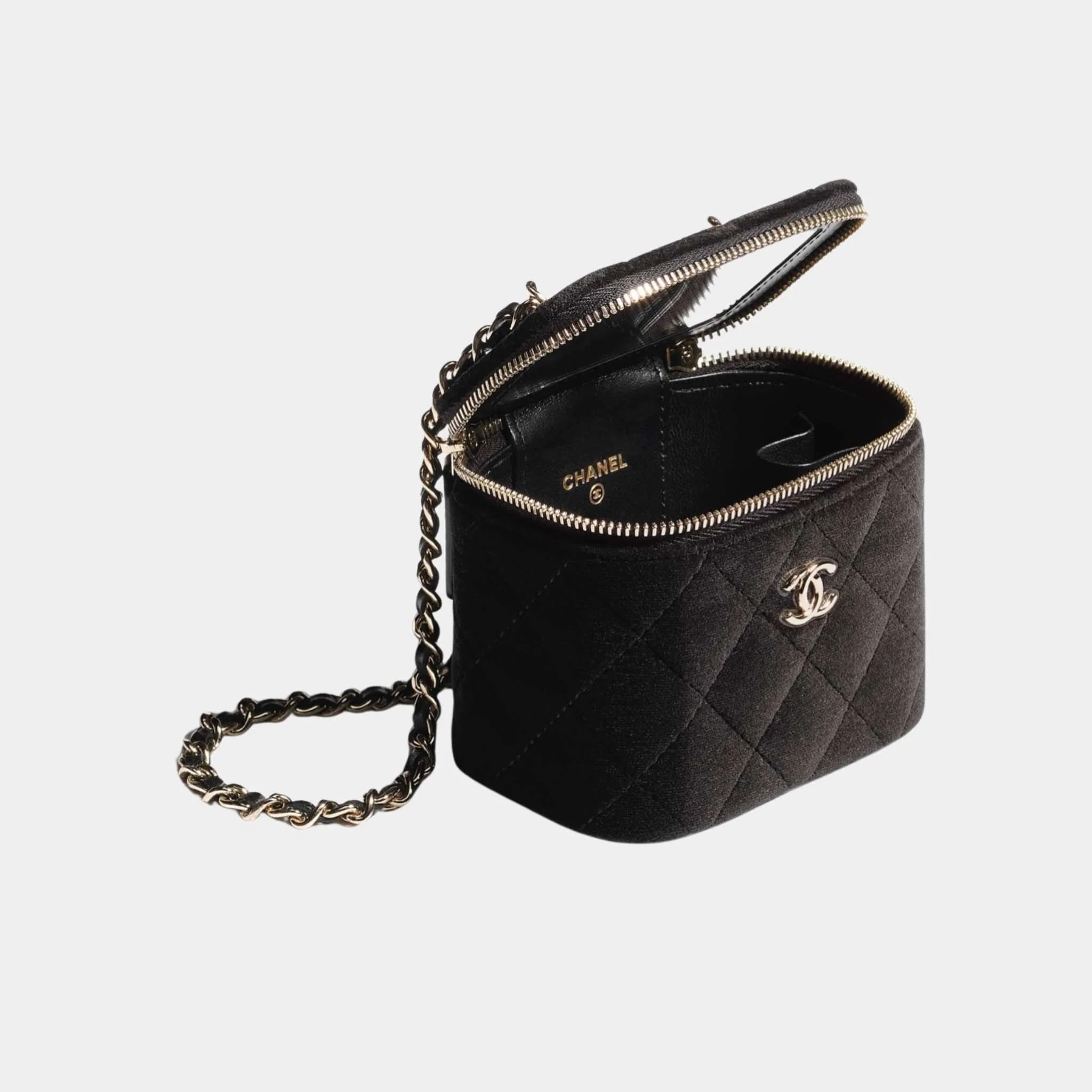 Small Vanity with Chain in Velvet with Diamante - Image 3