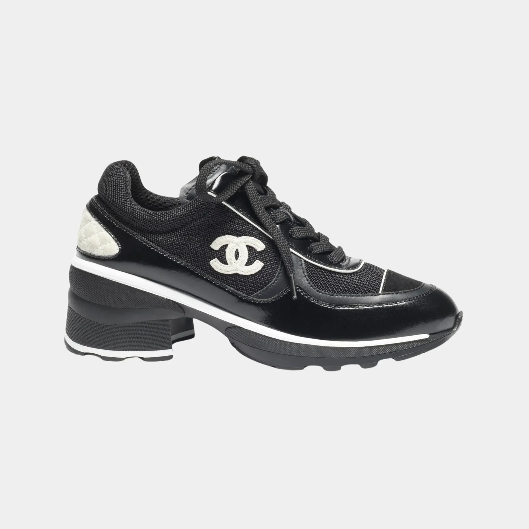 Sneakers in Mixed Fibers Shiny and Suede Calfskin