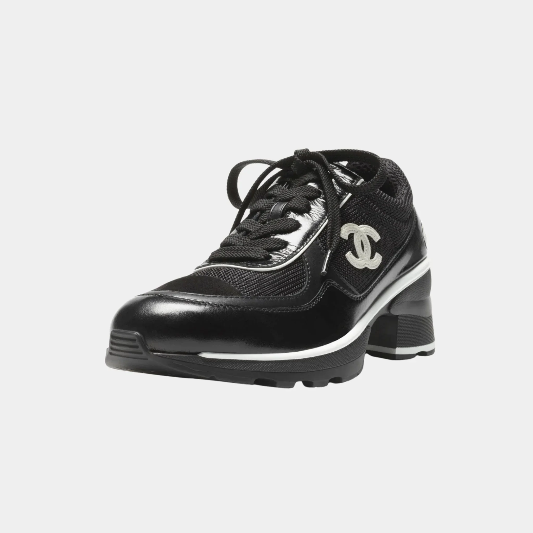 Sneakers in Mixed Fibers Shiny and Suede Calfskin - Image 2