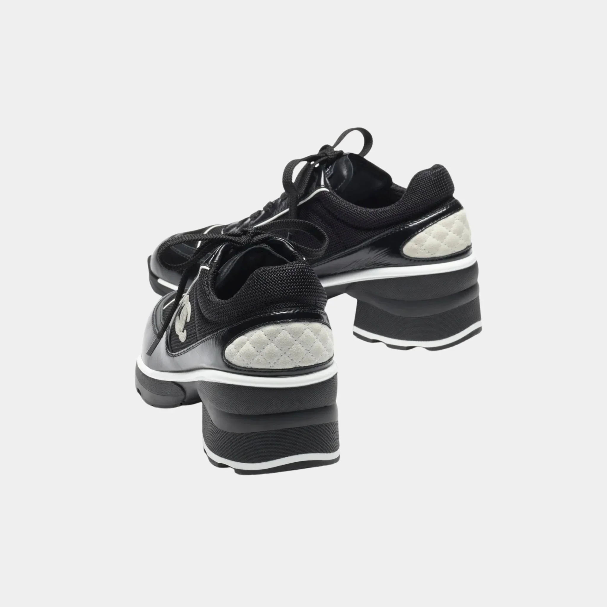 Sneakers in Mixed Fibers Shiny and Suede Calfskin - Image 3