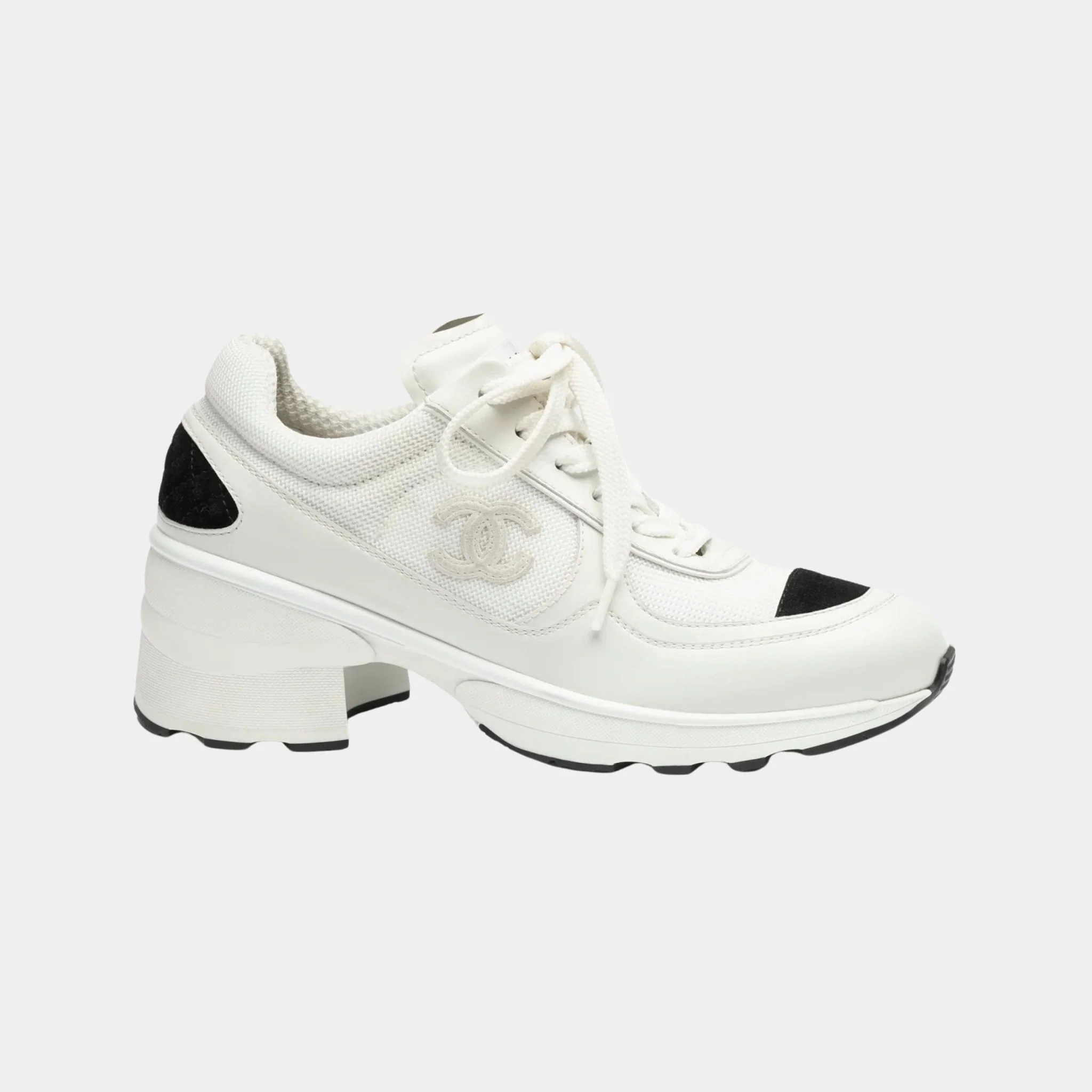 Sneakers in Mixed Fibers Shiny and Suede Calfskin - Image 4