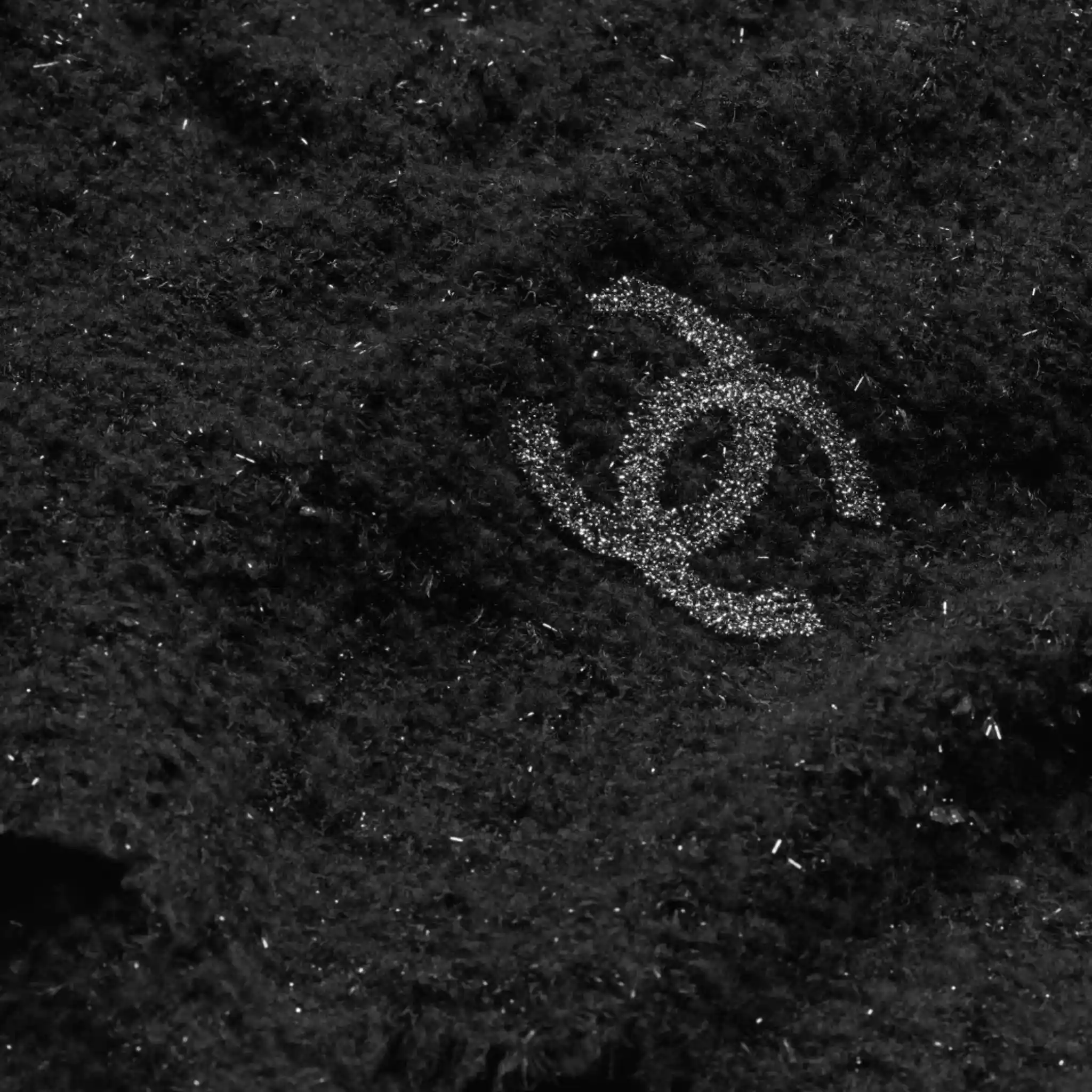 Stole Wool & Blended Fibers Black & Silver - Image 2