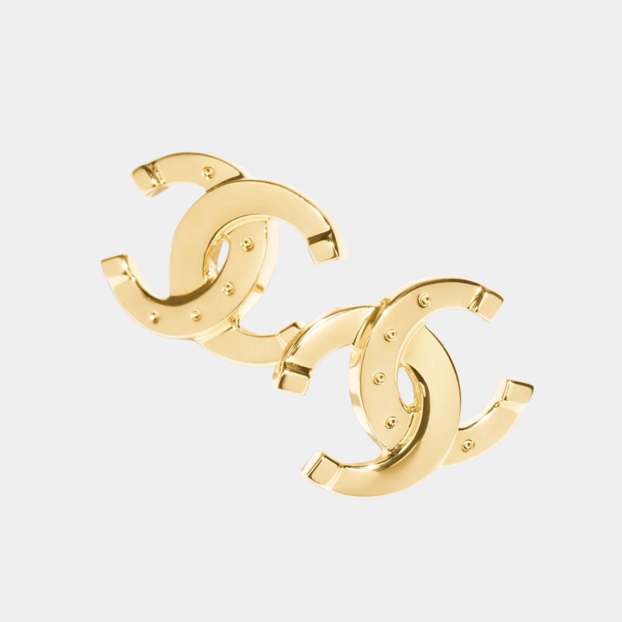 Studs Rivets CC Earrings Metal Gold - Image 2