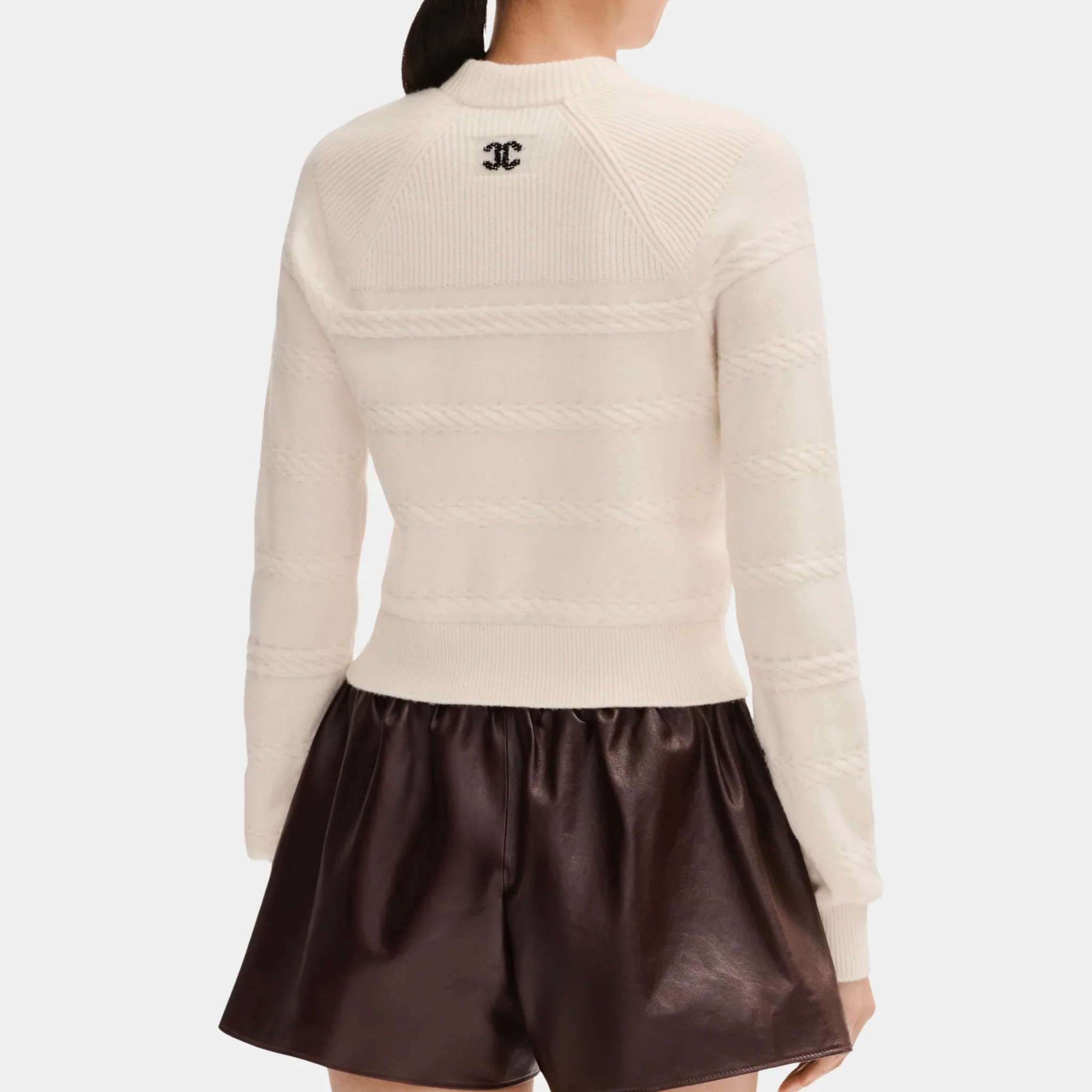 Sweater in Silk White Cashmere - Image 2