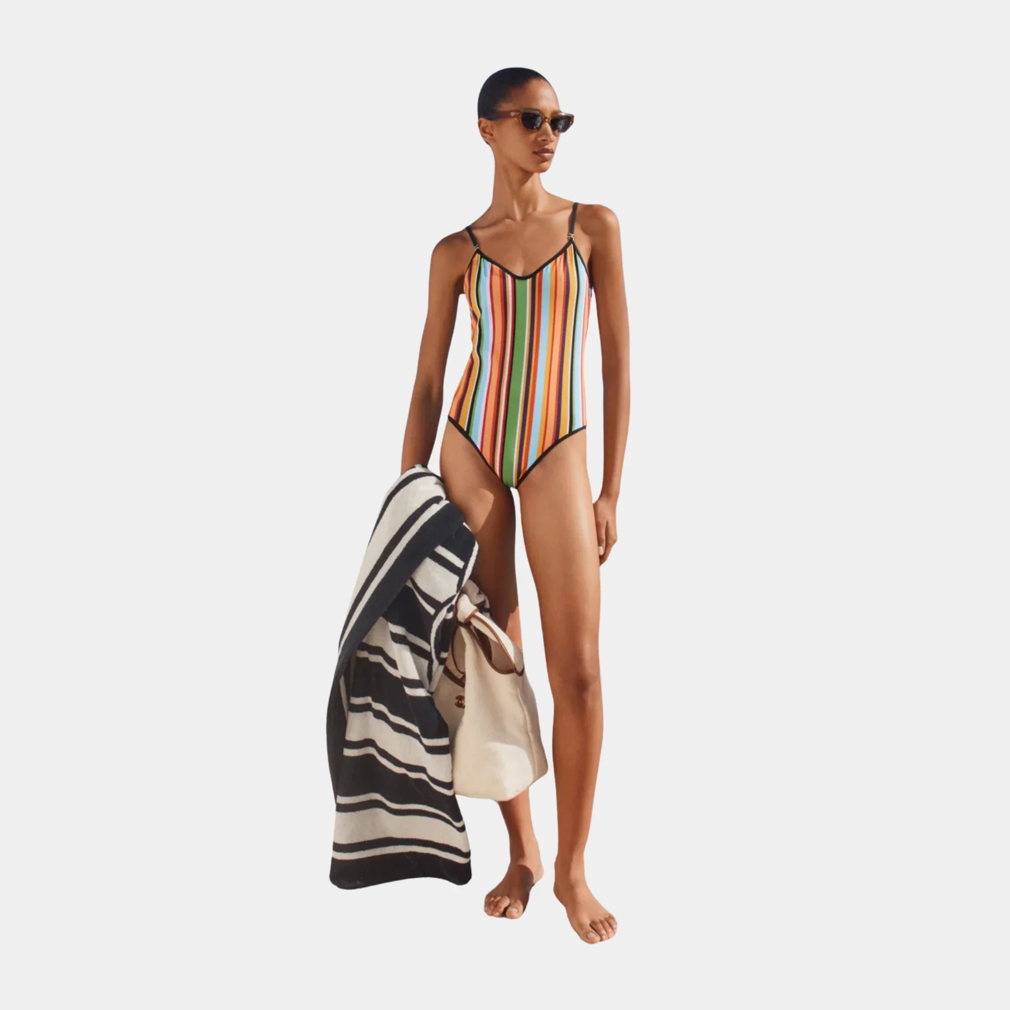 Swimsuit in Multicolour Stretch Jersey