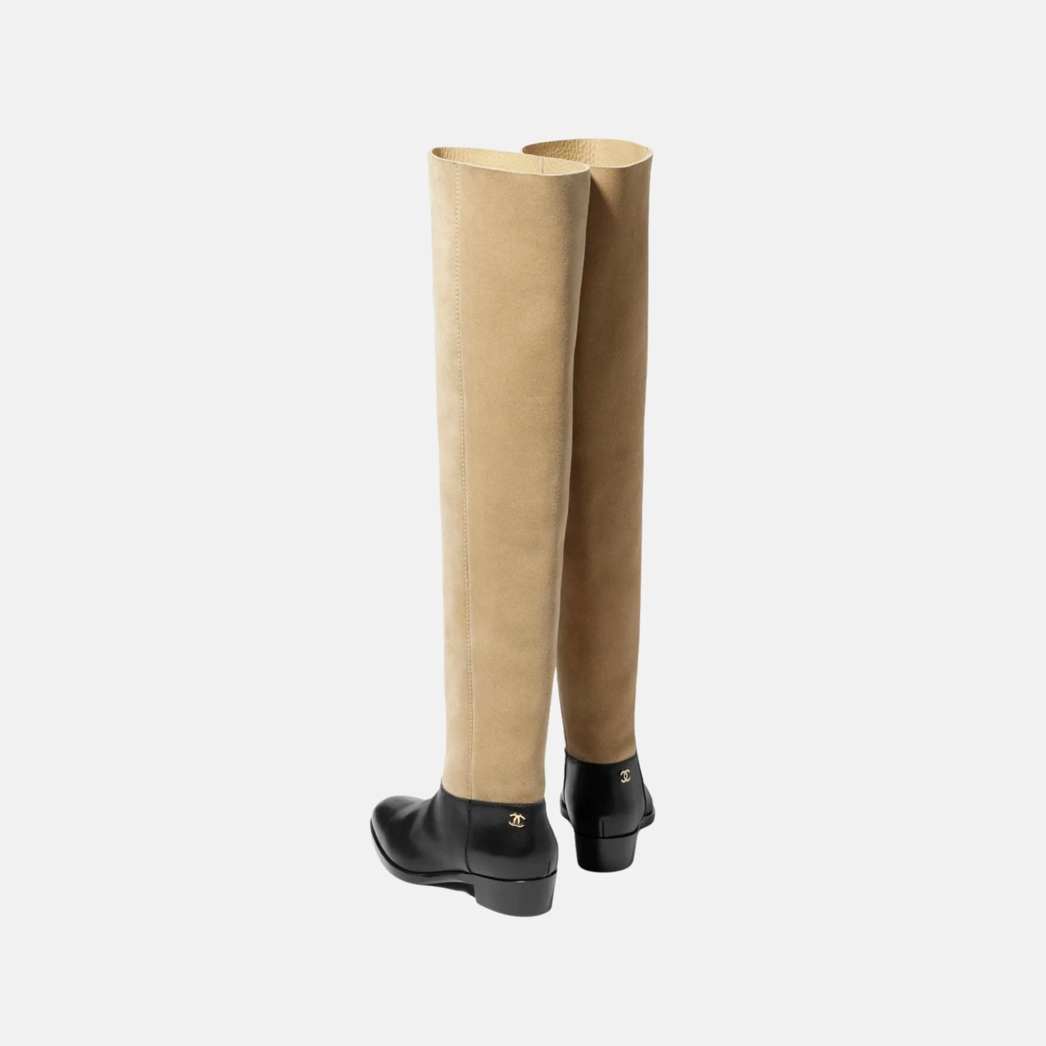 Thigh Boots In Velvet Calfskin And Calfskin - Image 2