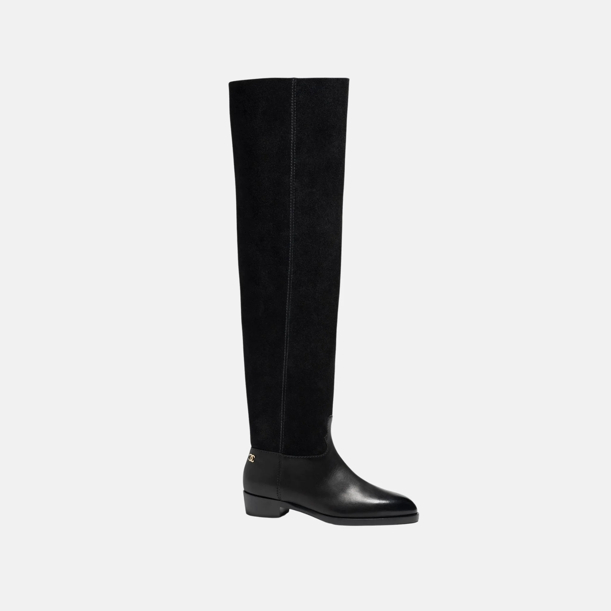Thigh Boots In Velvet Calfskin And Calfskin - Image 3