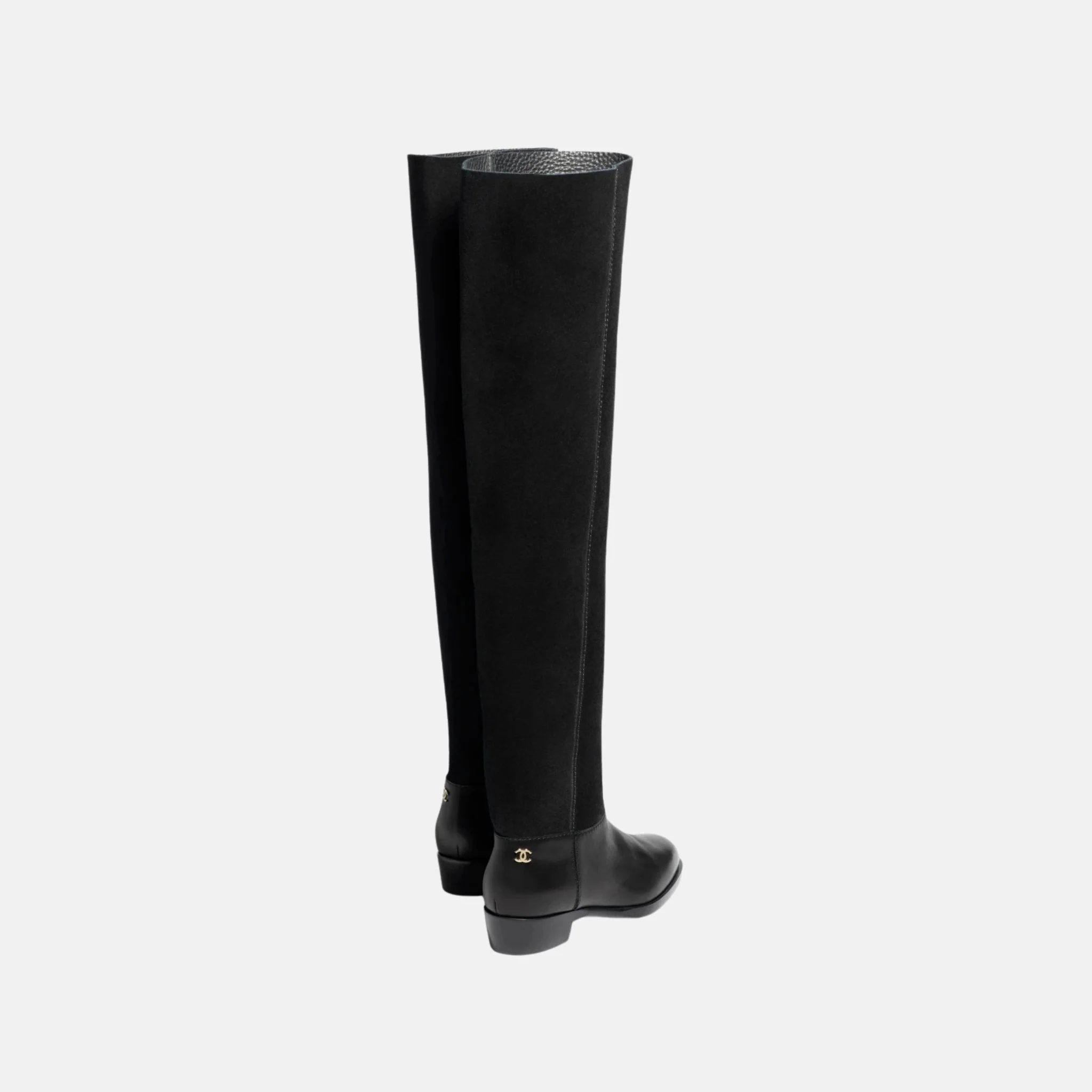 Thigh Boots In Velvet Calfskin And Calfskin - Image 4
